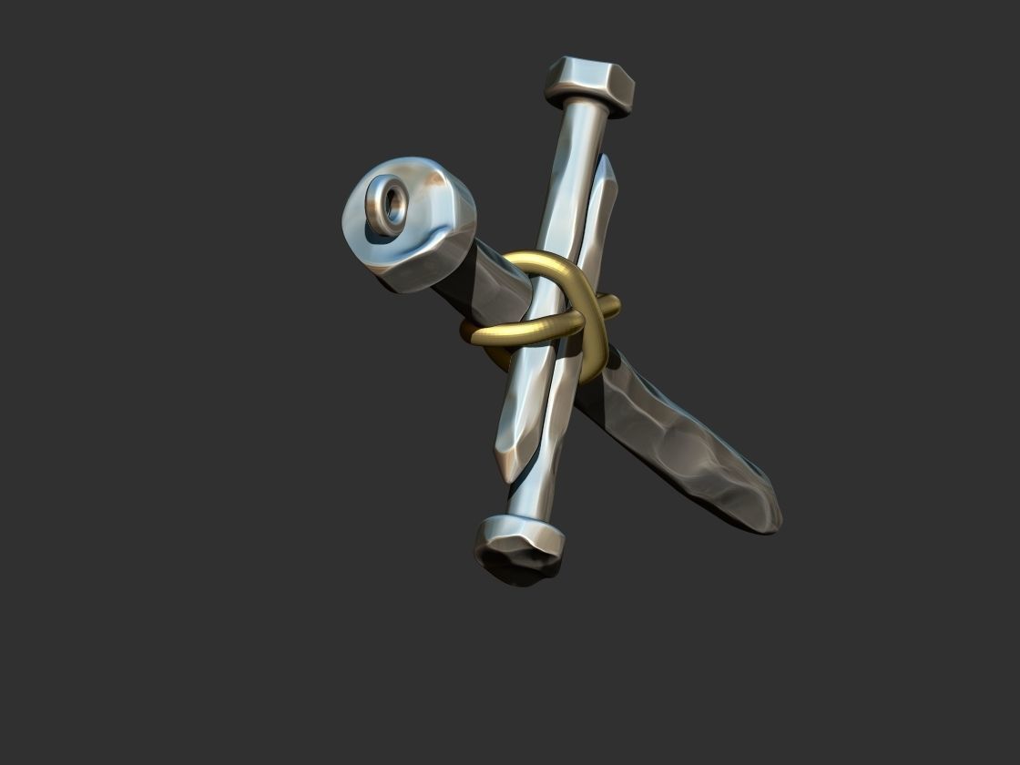 Rustic Nail Cross 3D print model_15