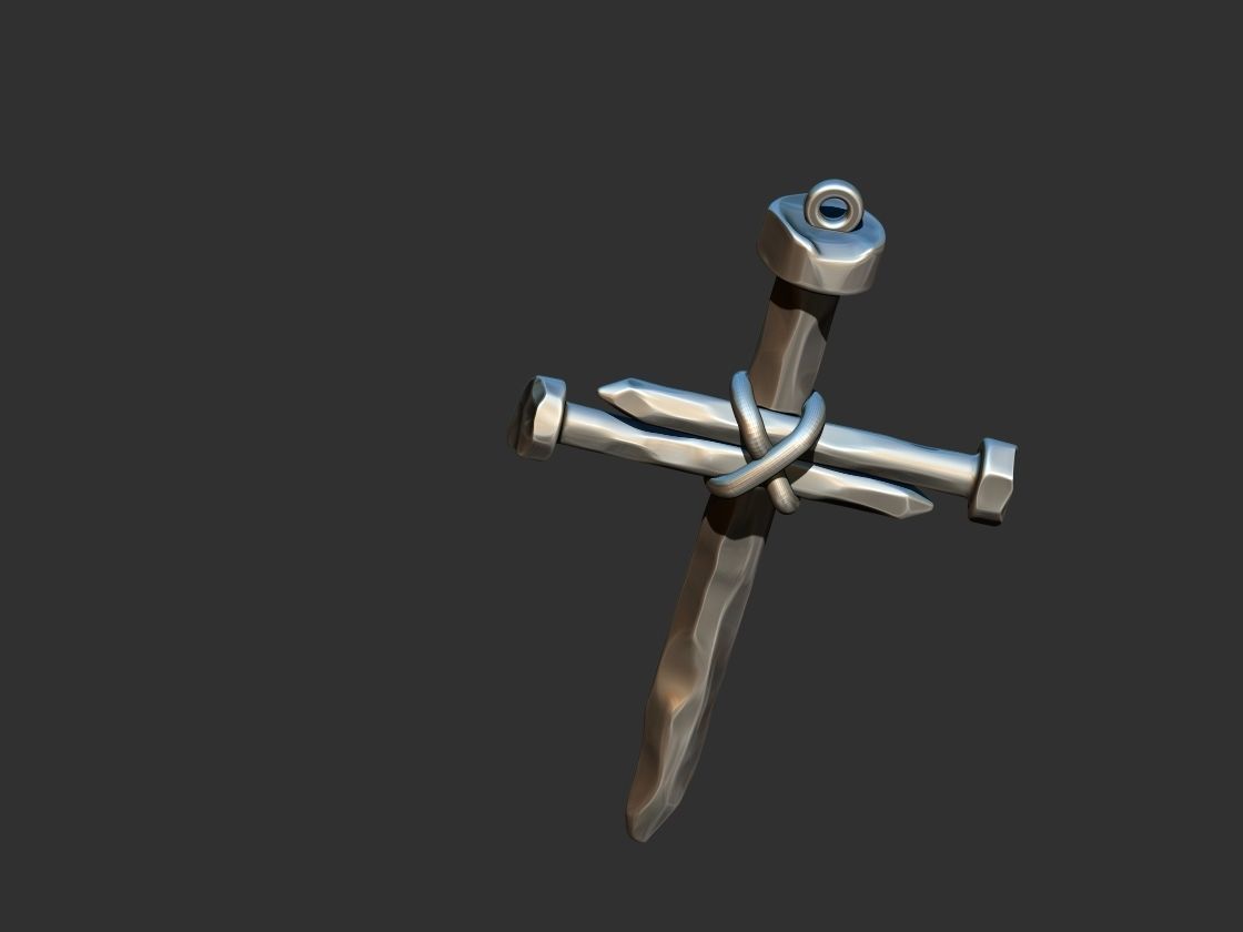 Rustic Nail Cross 3D print model_20