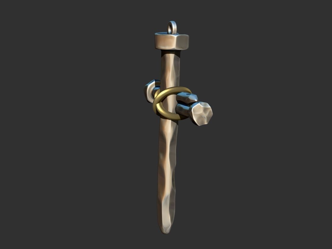 Rustic Nail Cross 3D print model_6