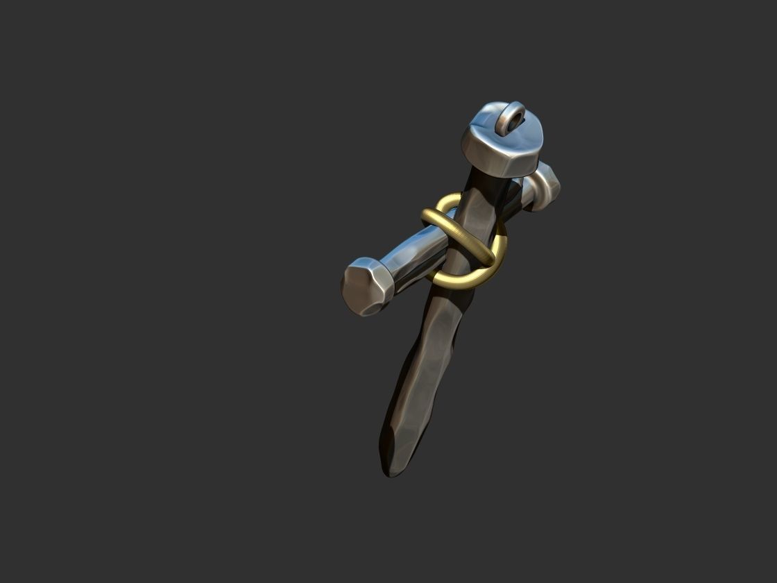 Rustic Nail Cross 3D print model_12