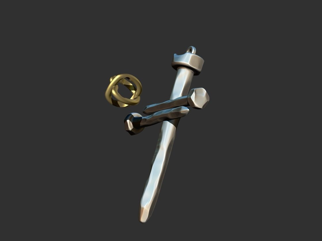 Rustic Nail Cross 3D print model_5