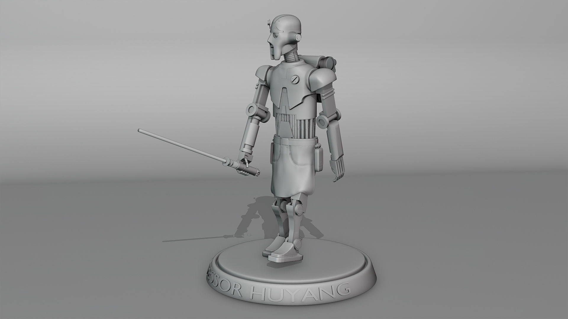 Professor Huyang Holding a Lightsaber 3D print model_4