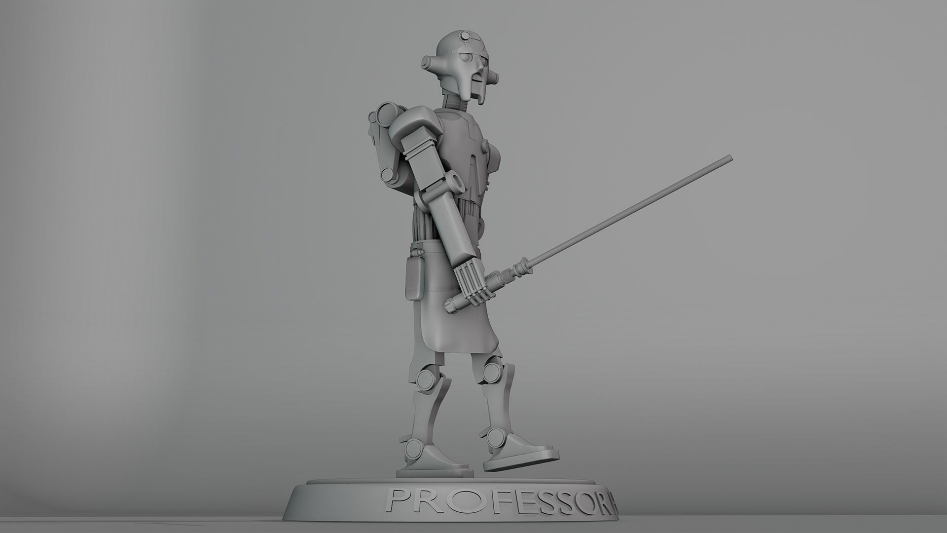 Professor Huyang Holding a Lightsaber 3D print model_6