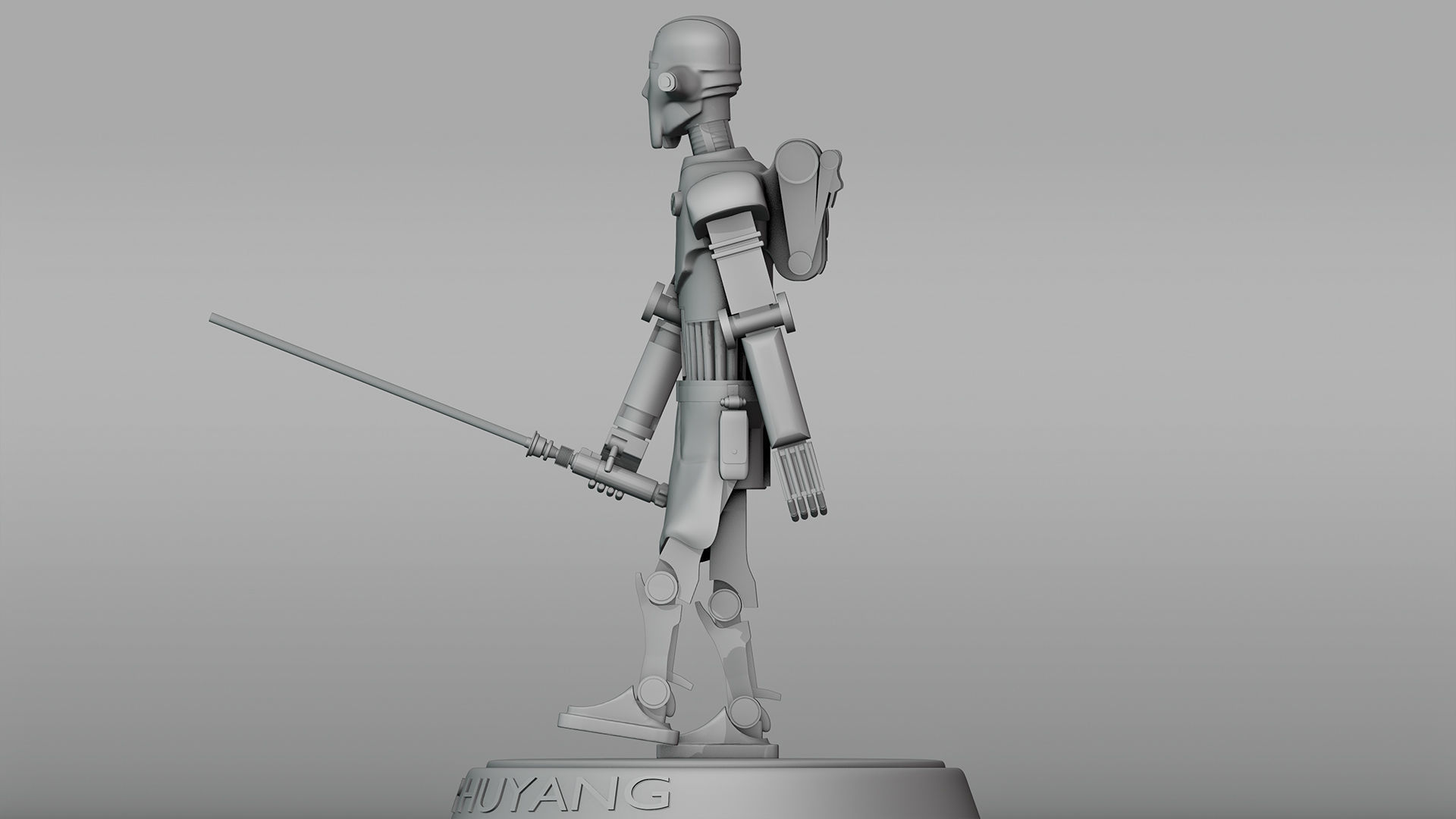 Professor Huyang Holding a Lightsaber 3D print model_10