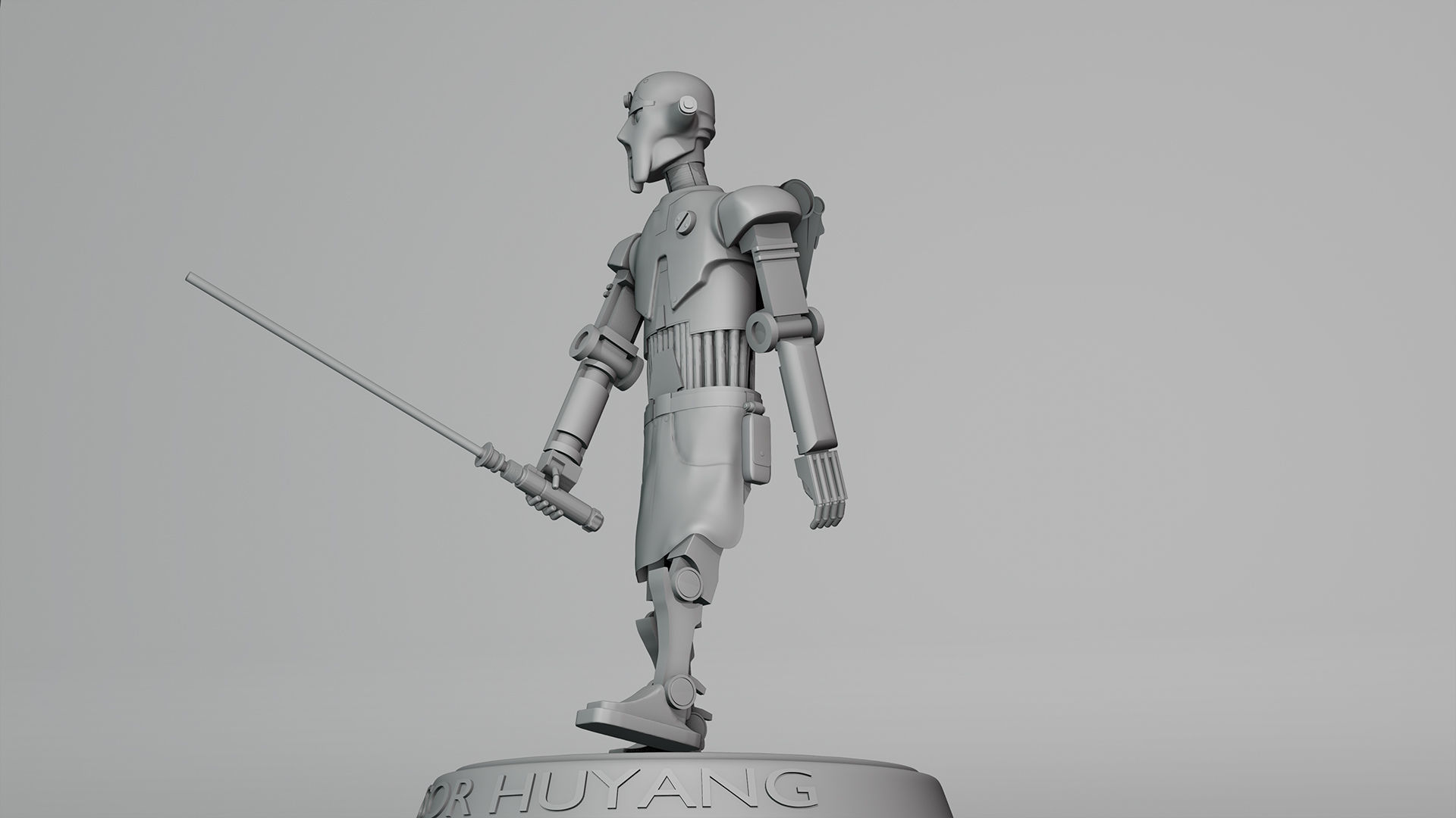 Professor Huyang Holding a Lightsaber 3D print model_7