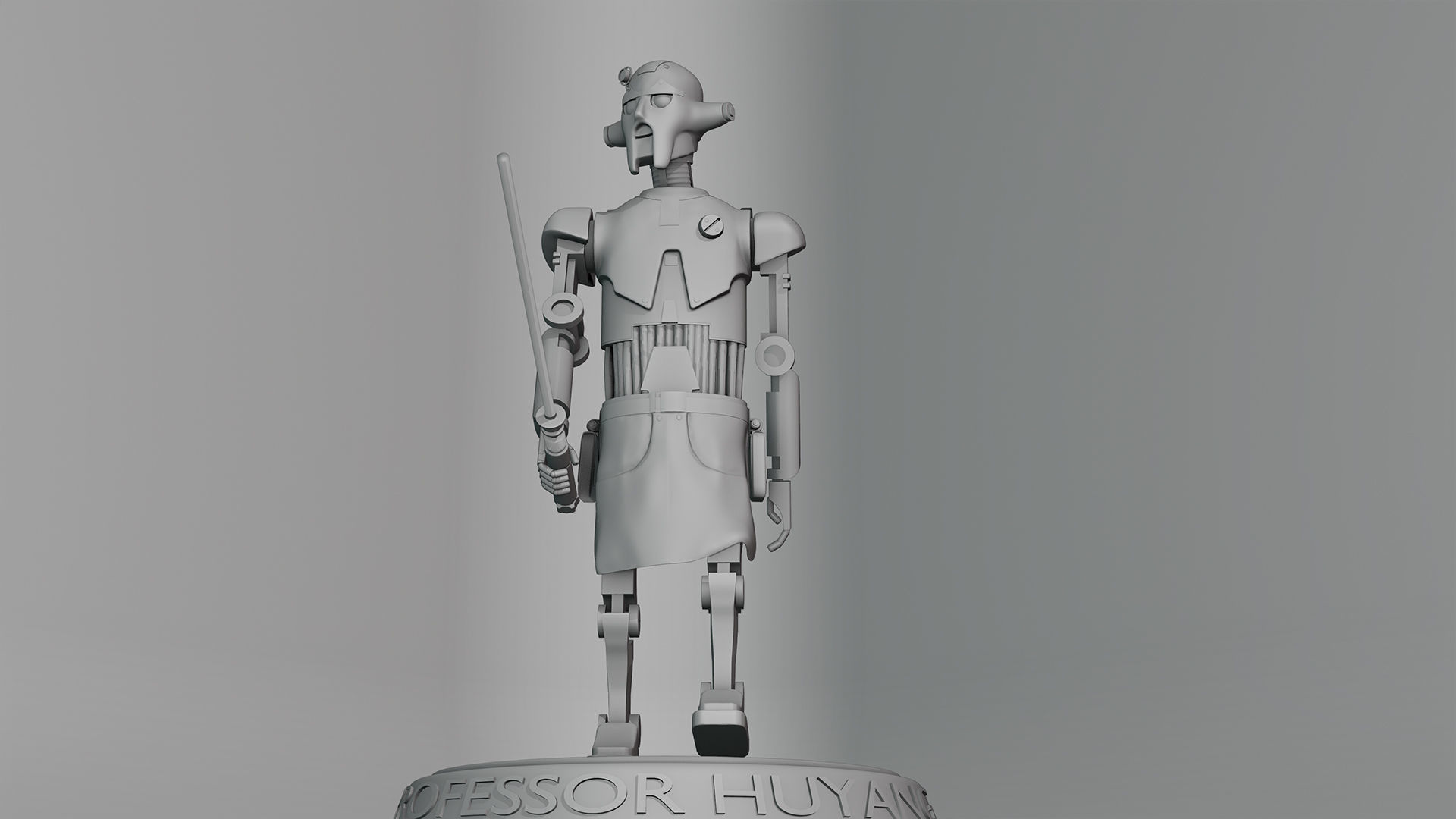 Professor Huyang Holding a Lightsaber 3D print model_8