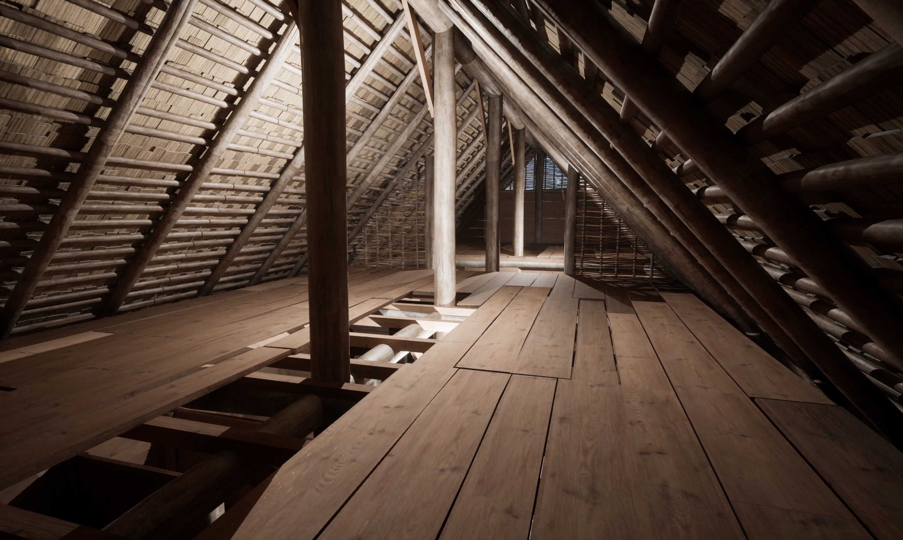 Enterable medieval byre-dwelling Low-poly 3D model_7