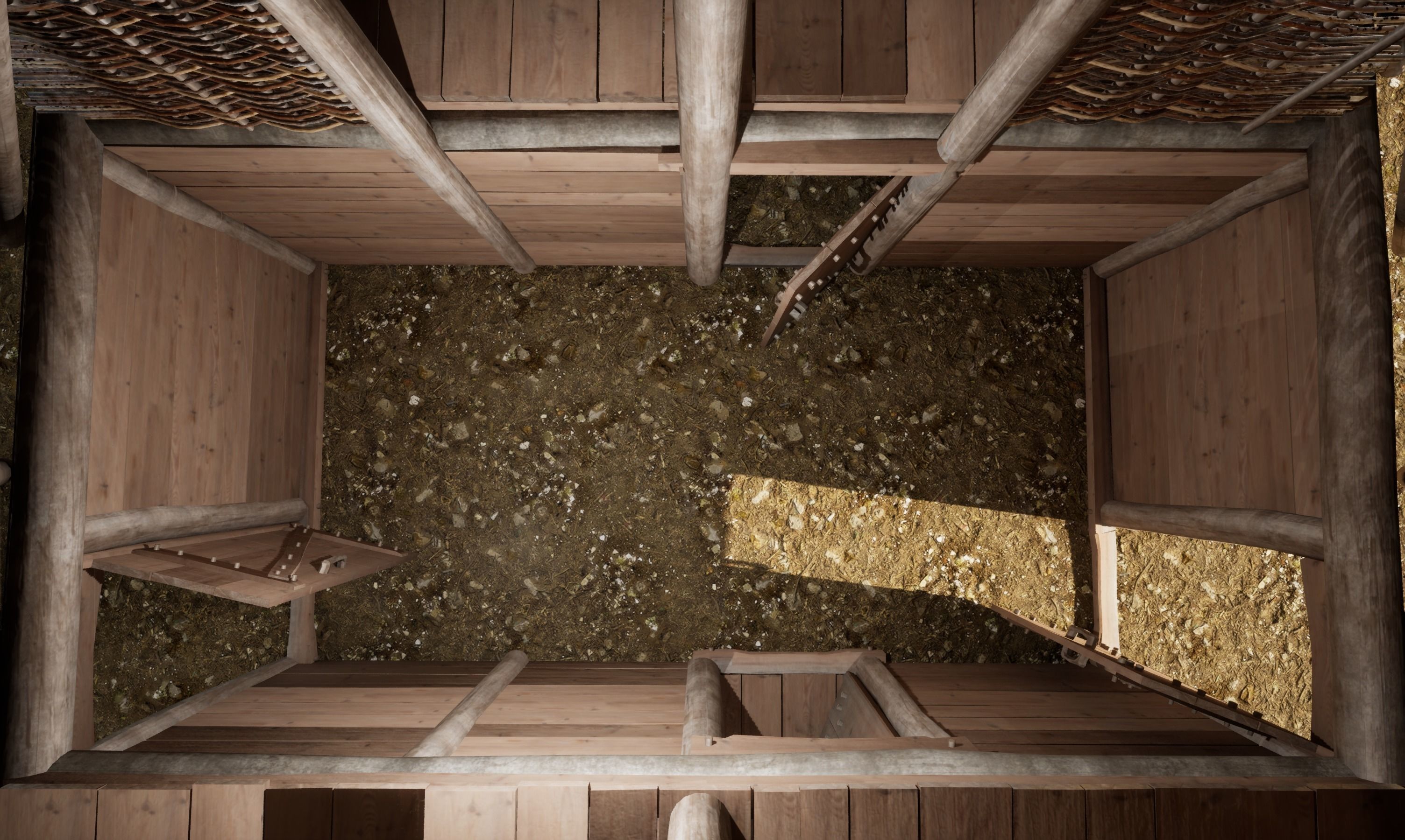 Enterable medieval byre-dwelling Low-poly 3D model_44