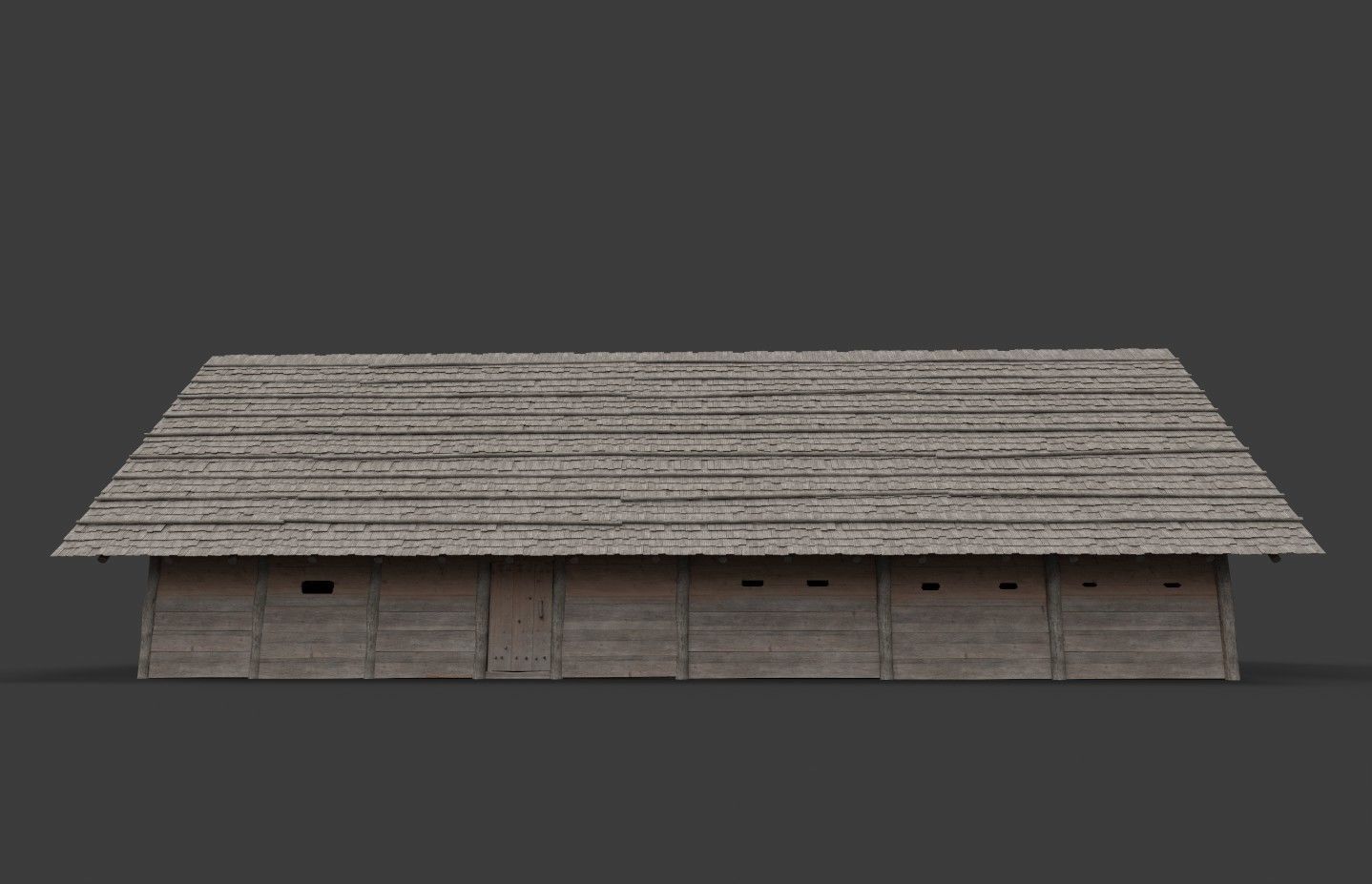 Enterable medieval byre-dwelling Low-poly 3D model_15