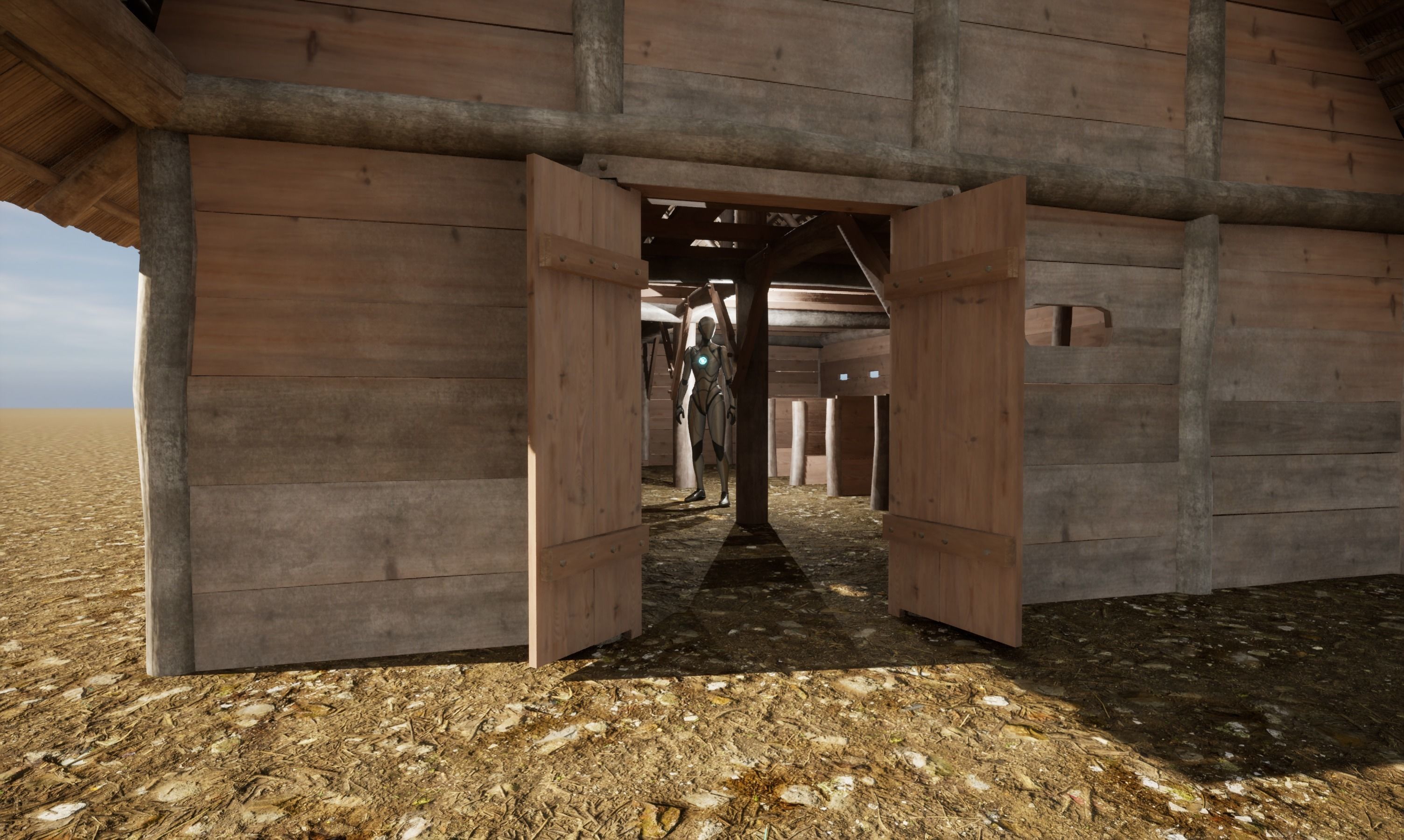 Enterable medieval byre-dwelling Low-poly 3D model_39