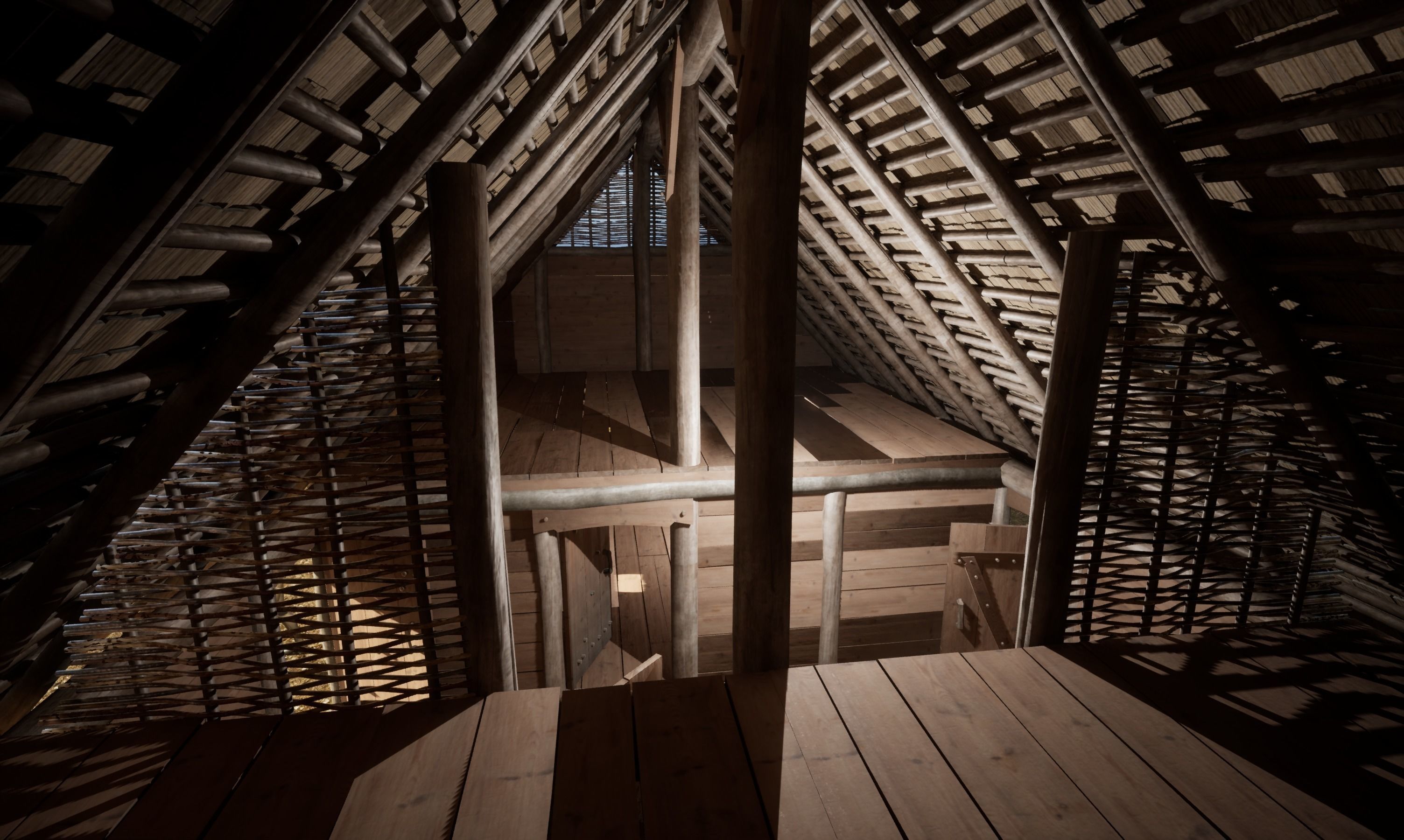 Enterable medieval byre-dwelling Low-poly 3D model_36