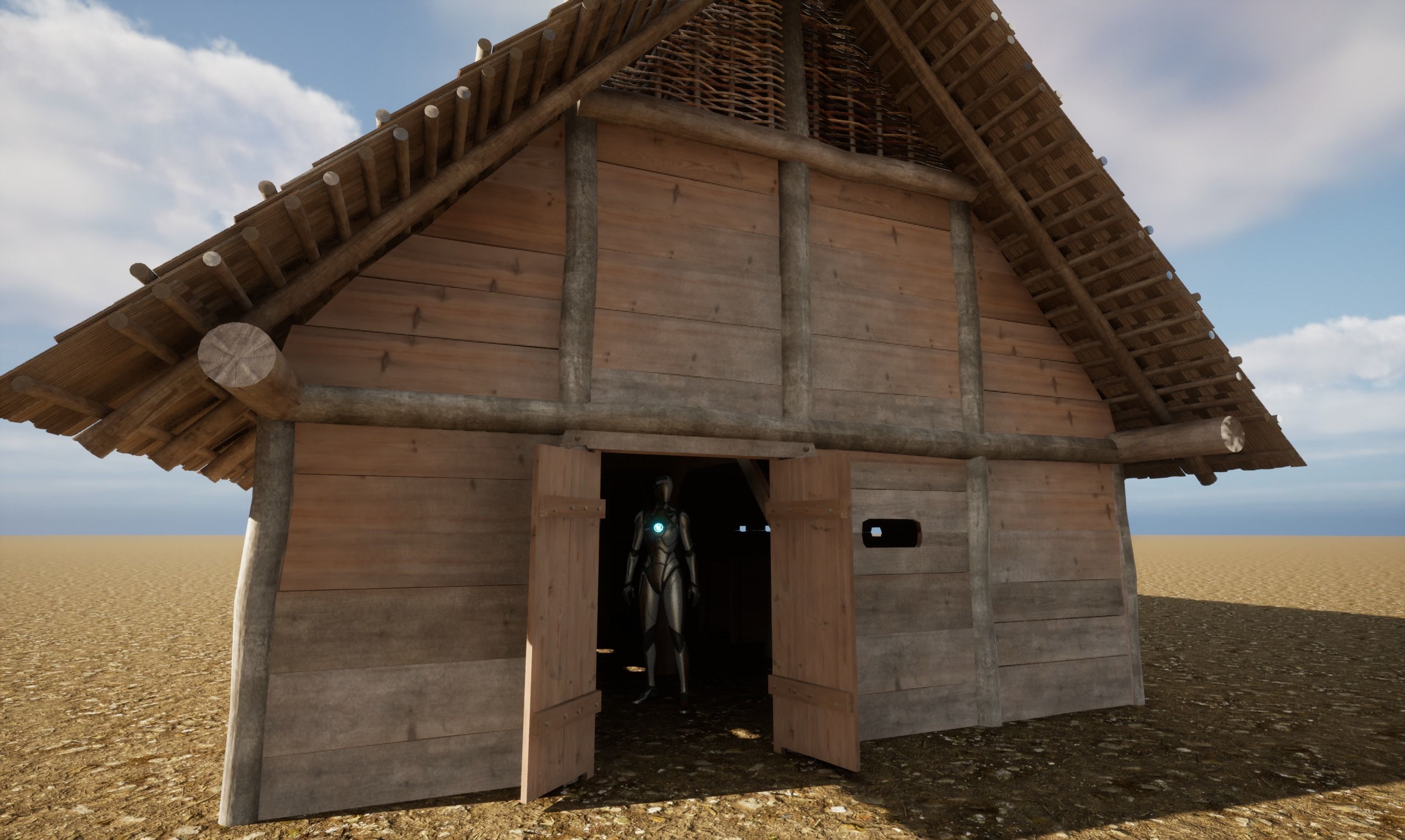 Enterable medieval byre-dwelling Low-poly 3D model_33