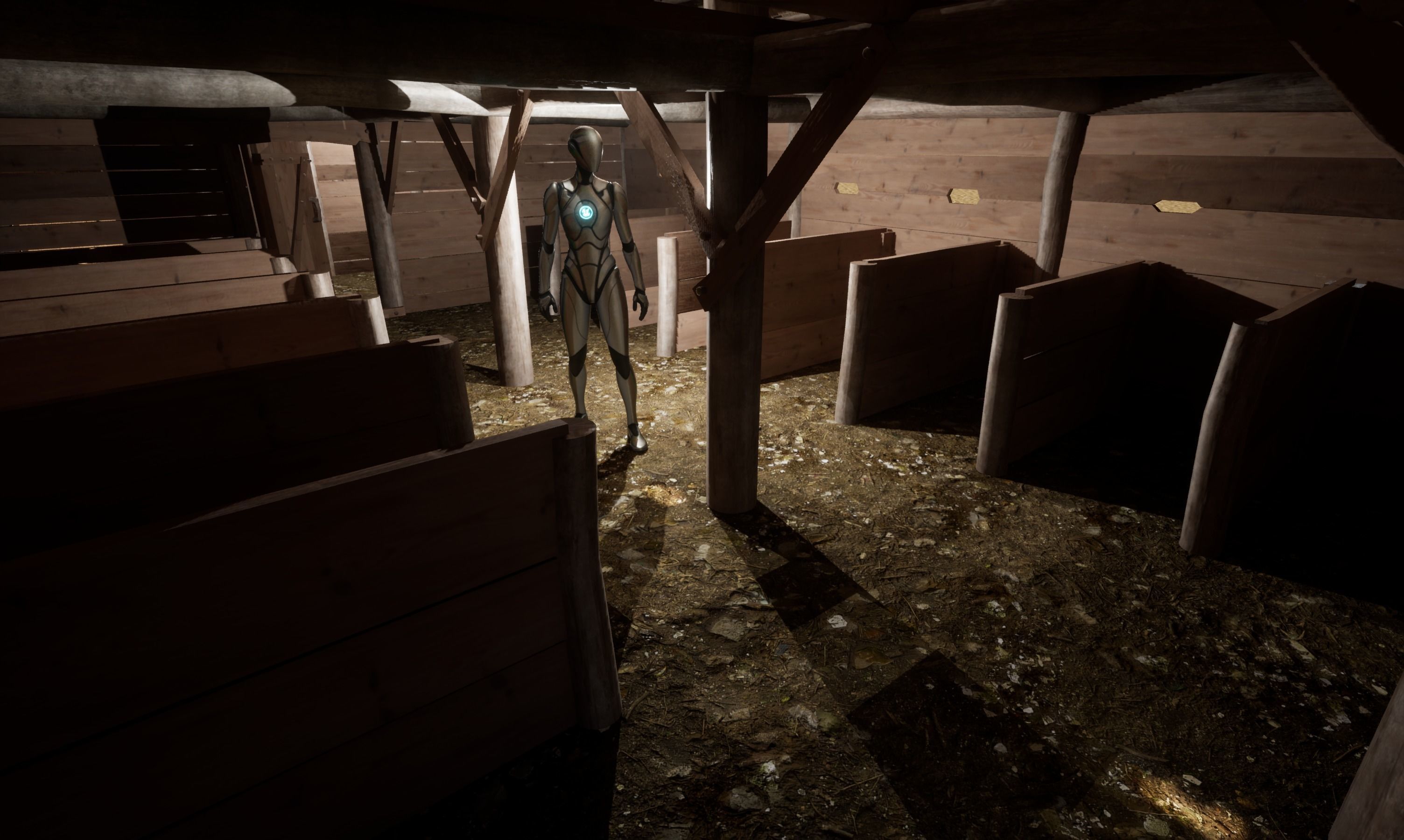 Enterable medieval byre-dwelling Low-poly 3D model_8