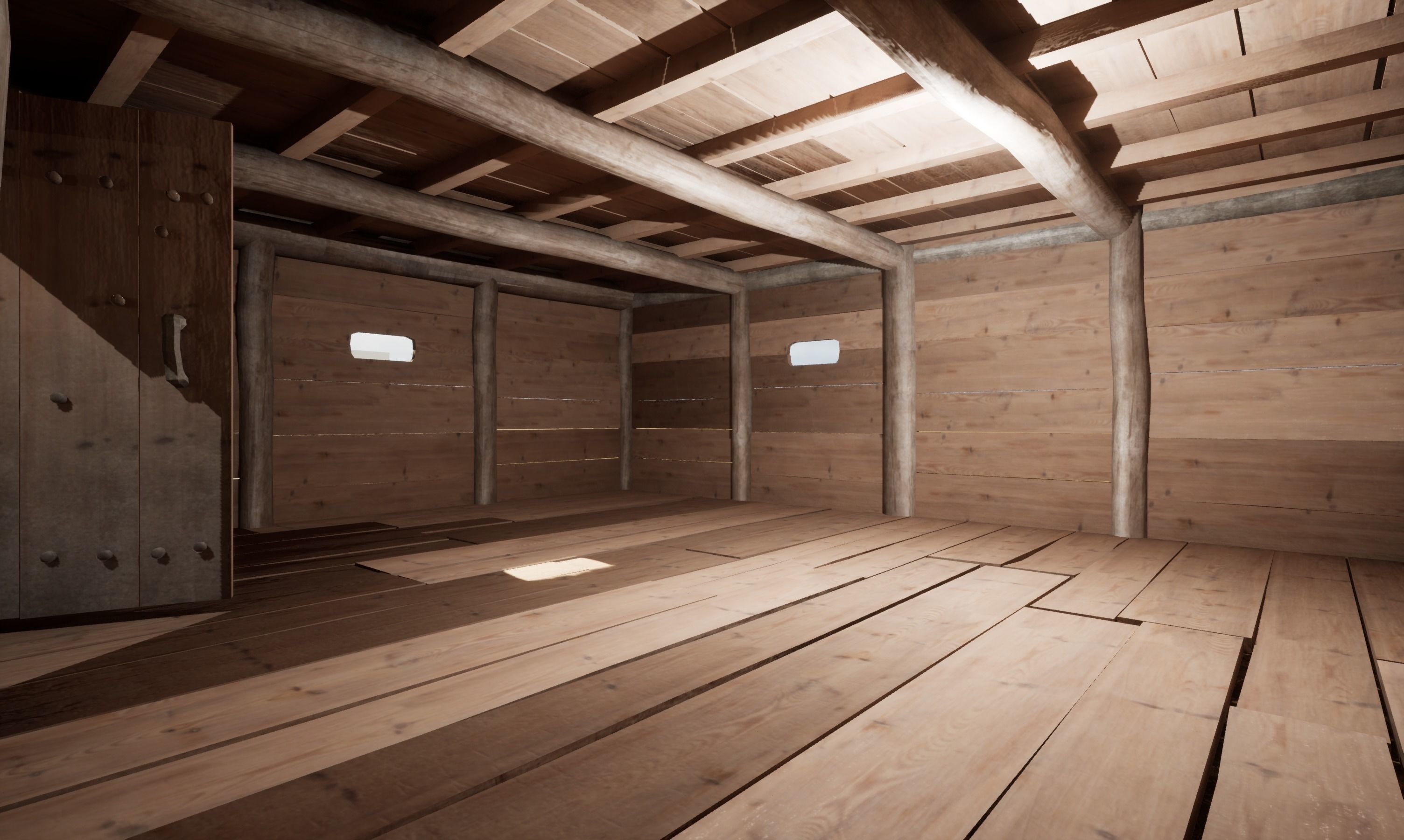 Enterable medieval byre-dwelling Low-poly 3D model_42