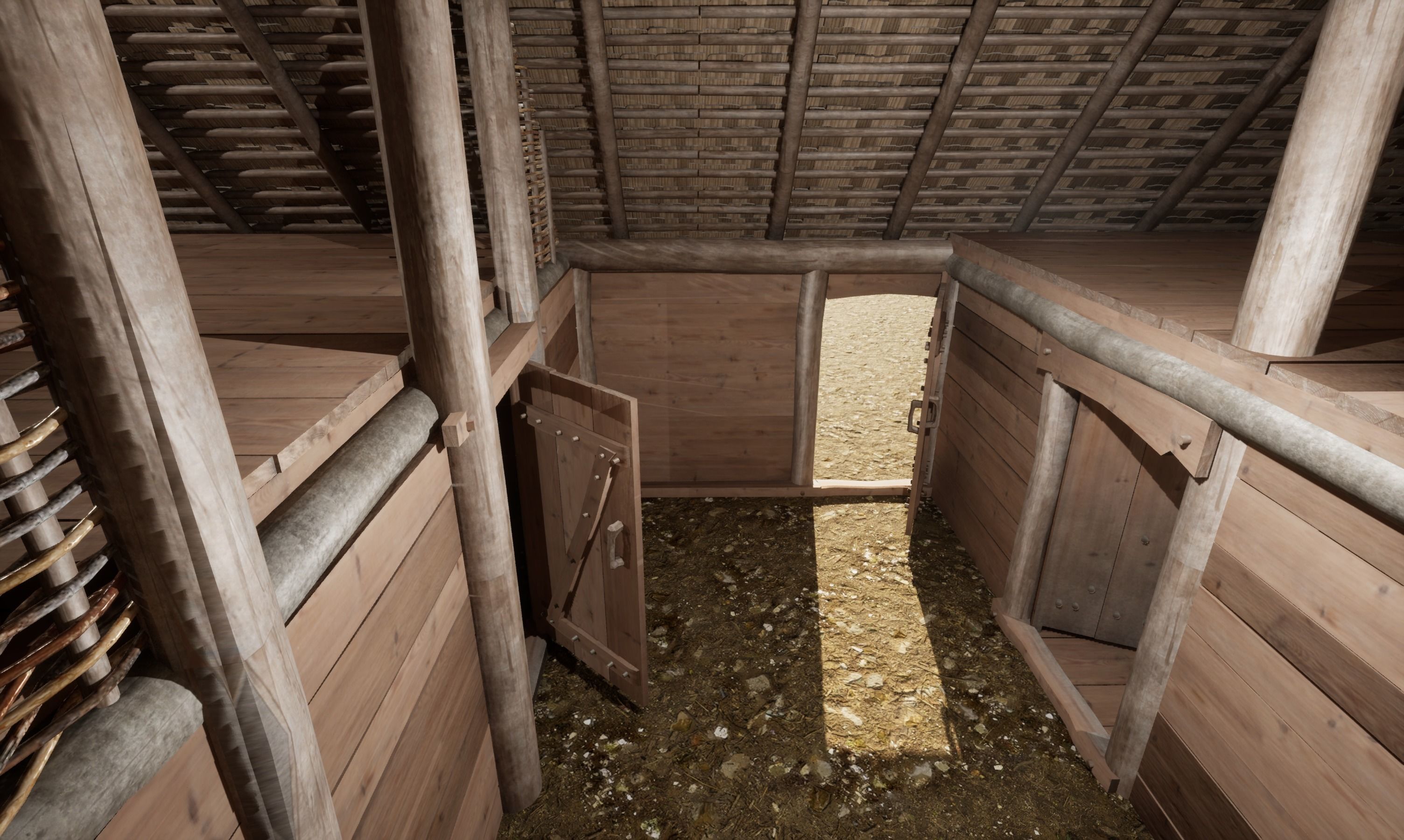 Enterable medieval byre-dwelling Low-poly 3D model_43