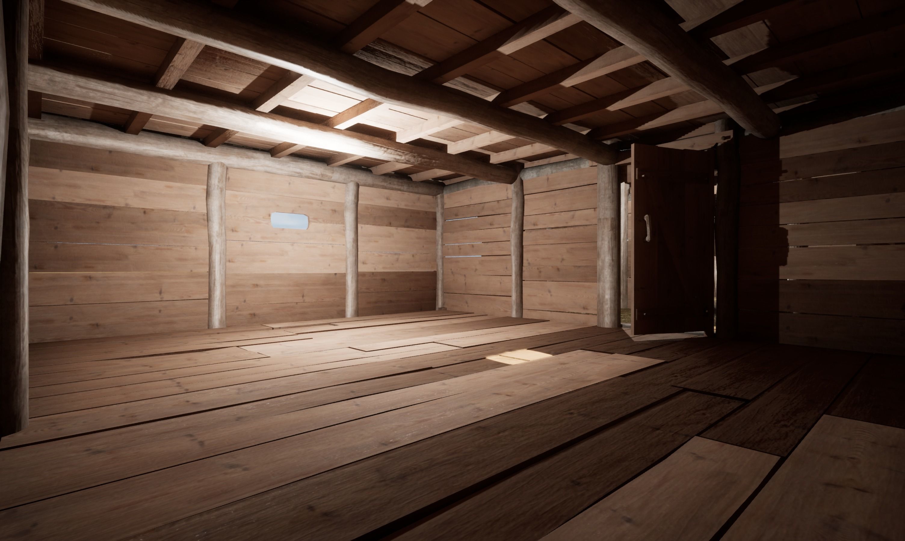 Enterable medieval byre-dwelling Low-poly 3D model_41