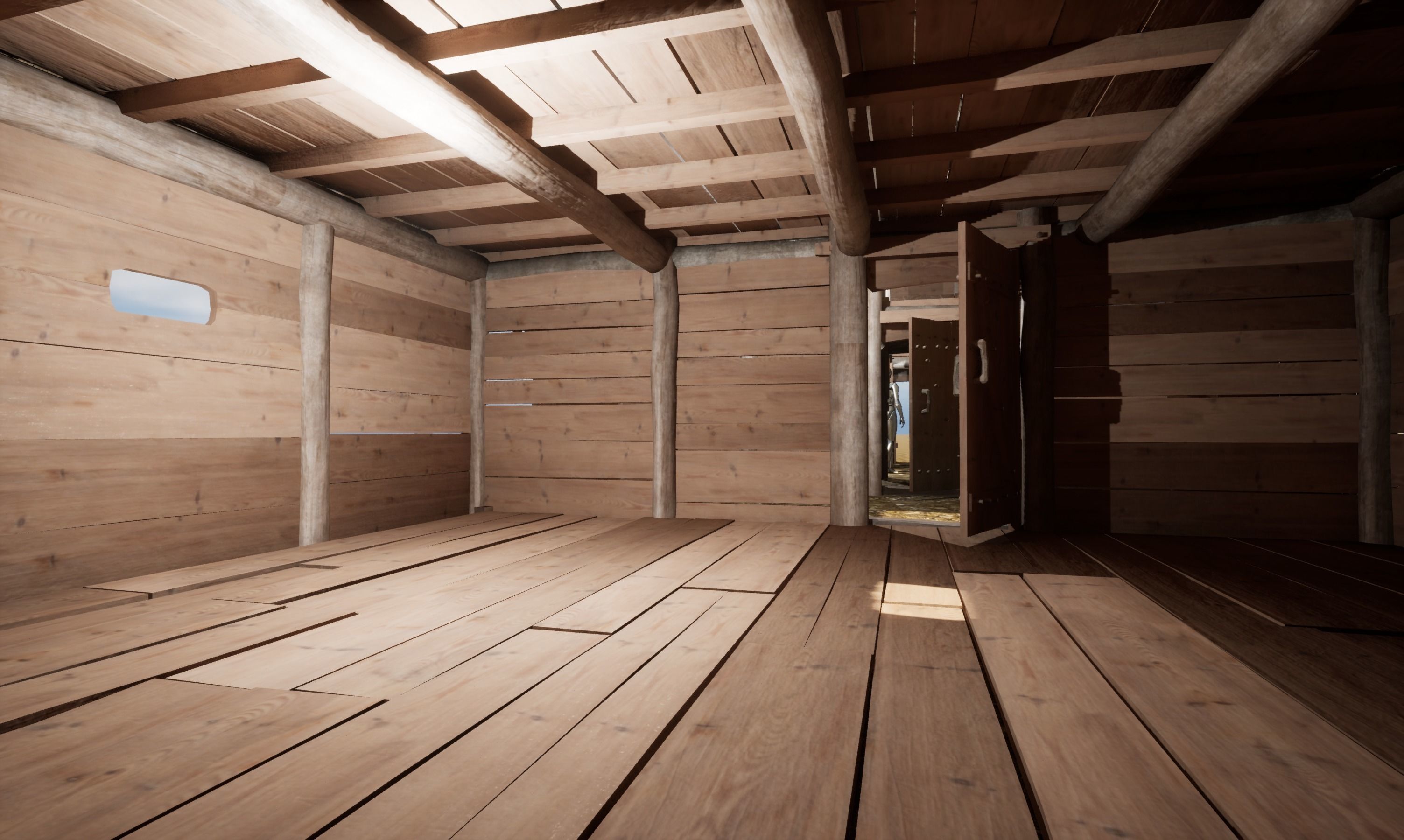 Enterable medieval byre-dwelling Low-poly 3D model_9