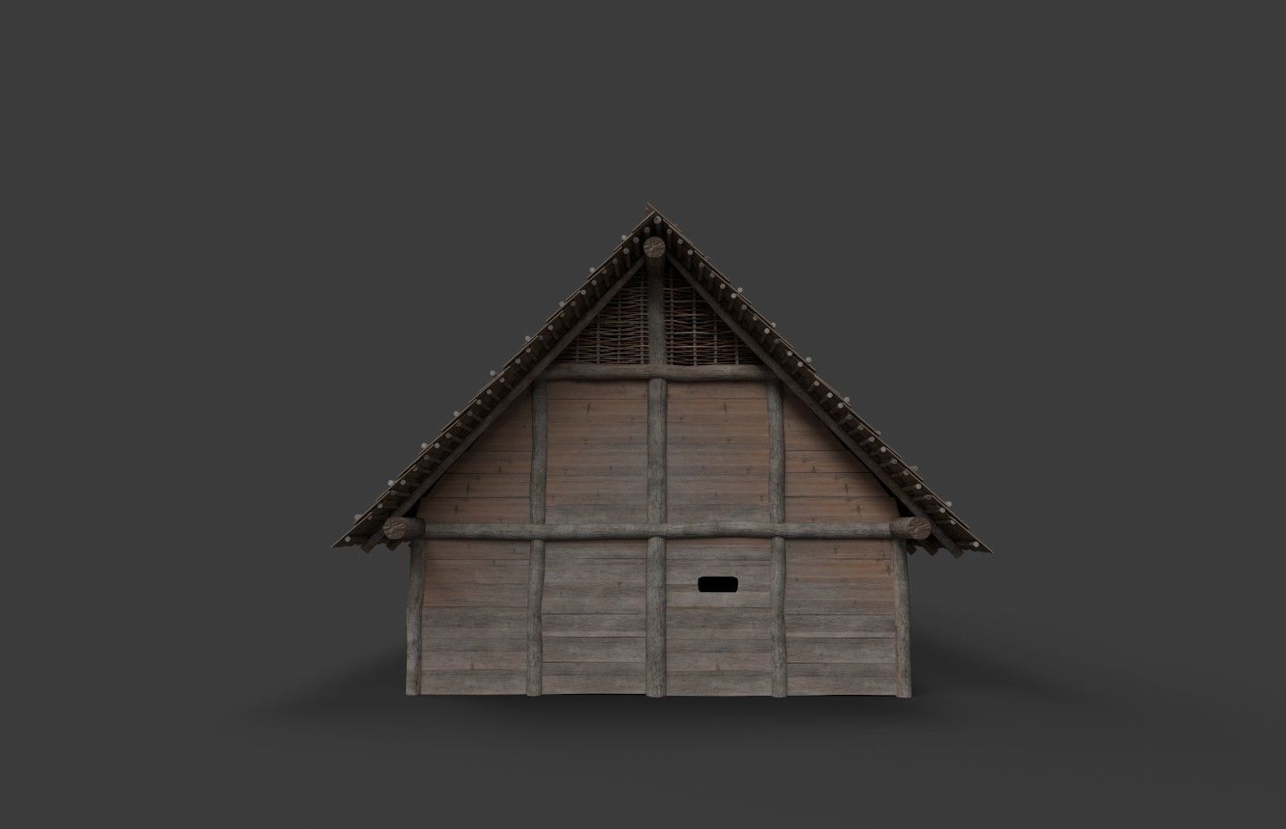 Enterable medieval byre-dwelling Low-poly 3D model_14