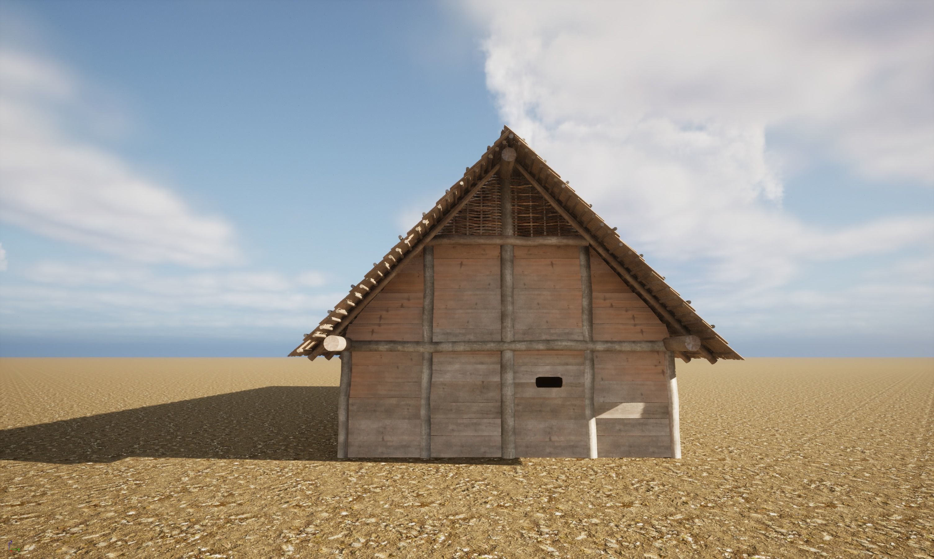 Enterable medieval byre-dwelling Low-poly 3D model_22