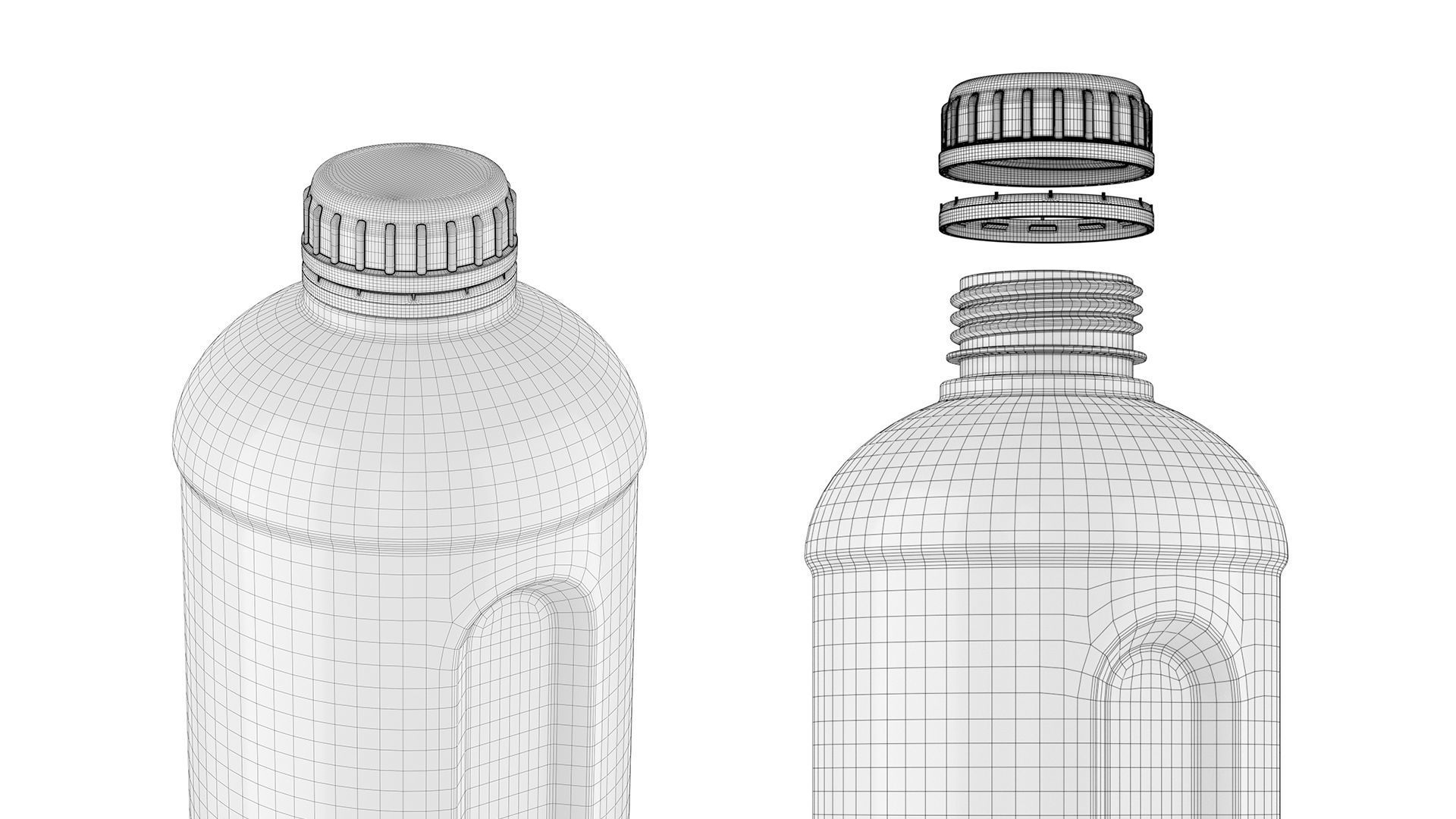 Plastic Detergent Bottle High-Poly 3D model_7
