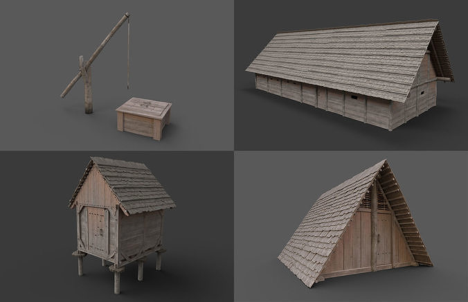 Early medieval farmstead - enterable 3D Model Pack 3