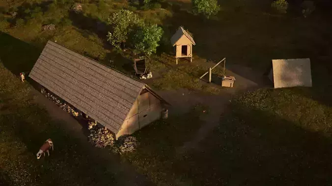 Early medieval farmstead - enterable 3D Model Collection