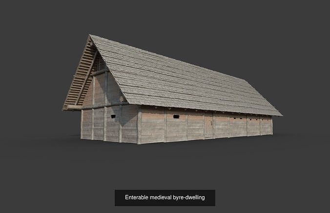 Early medieval farmstead - enterable 3D Model Pack 5