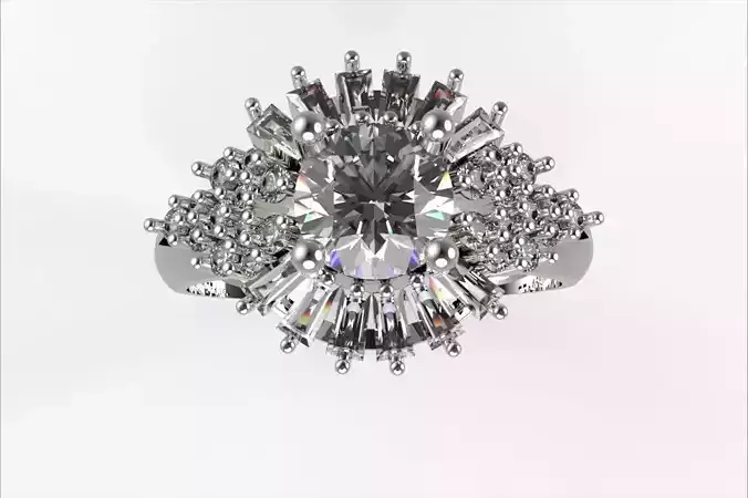  RING WITH STONES READY TO PRINT EZA 006