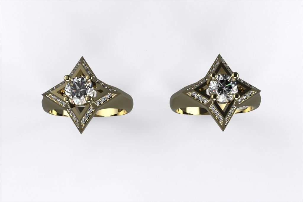  Ring WITH STONES EZ 009 3D print model_6