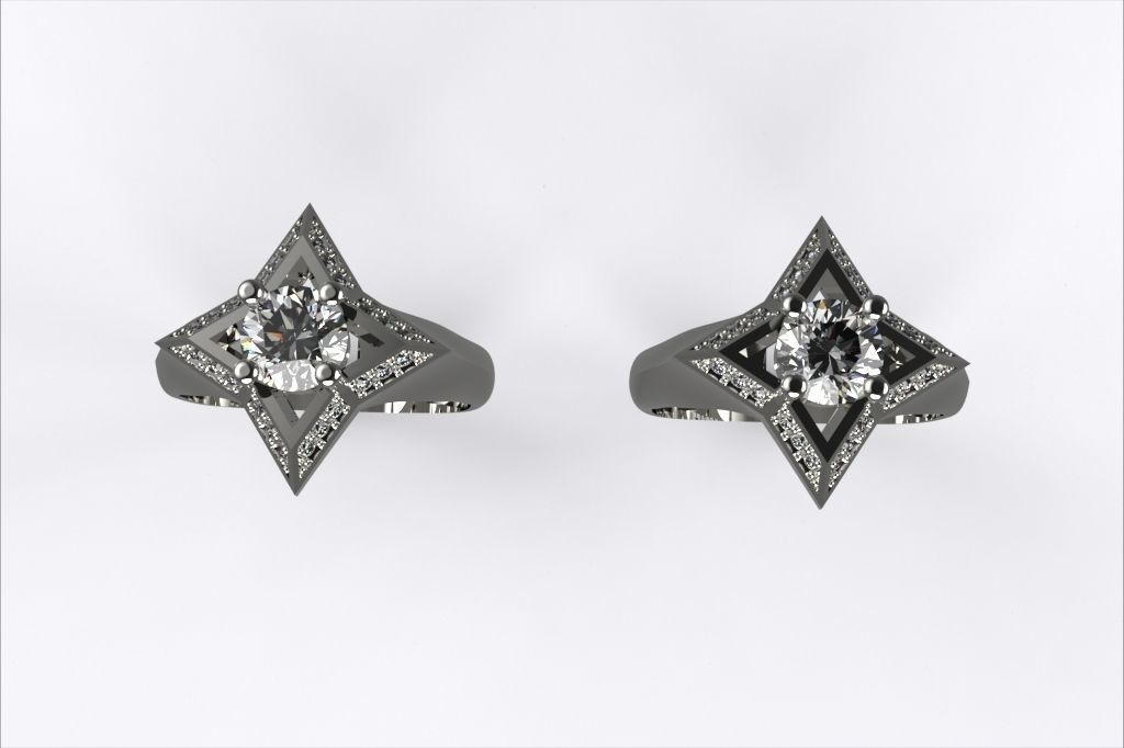  Ring WITH STONES EZ 009 3D print model_9