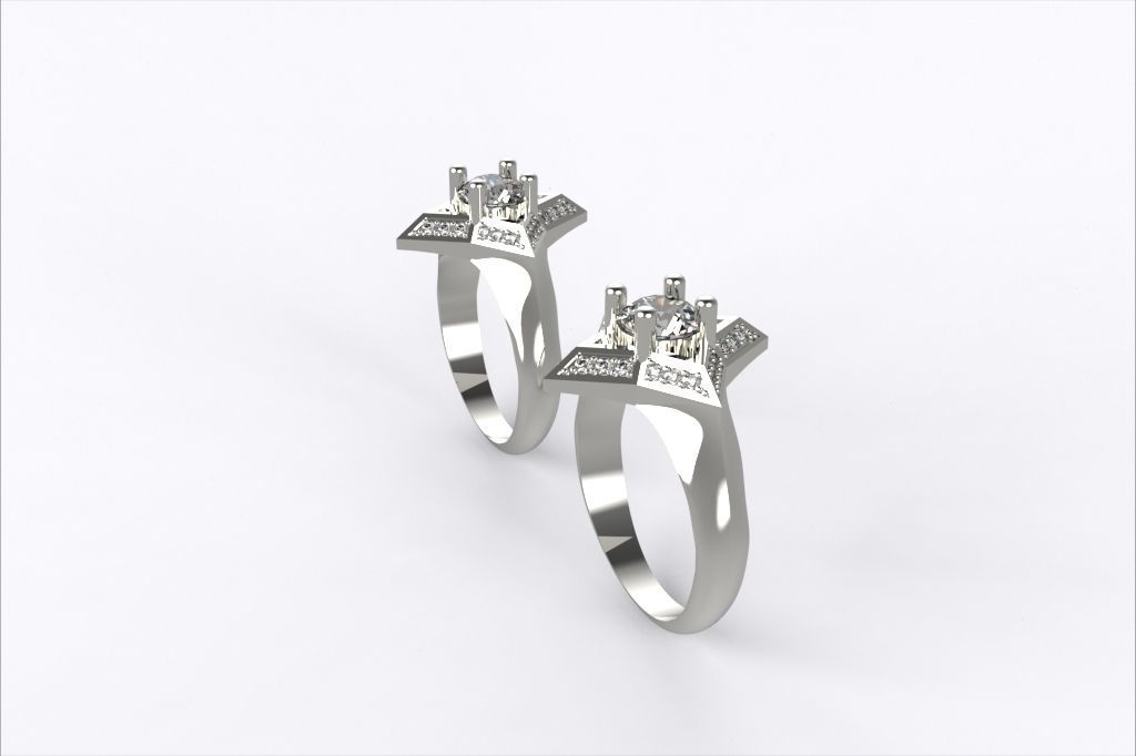  Ring WITH STONES EZ 009 3D print model_2