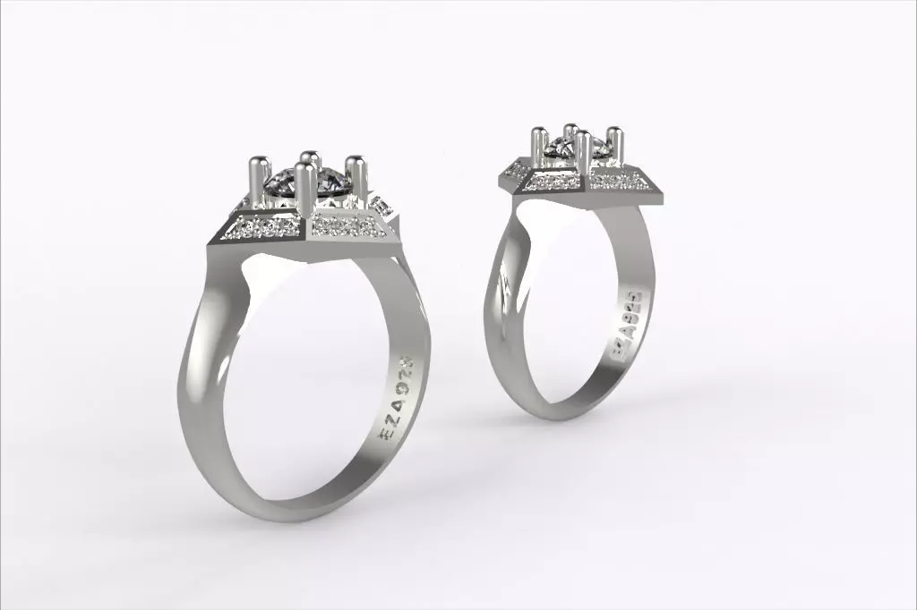  Ring WITH STONES EZ 009 3D print model_0