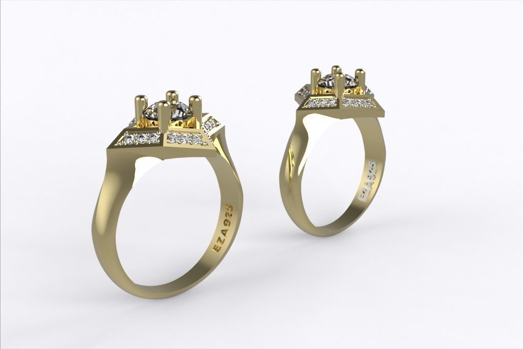  Ring WITH STONES EZ 009 3D print model_5