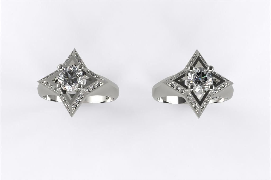  Ring WITH STONES EZ 009 3D print model_3