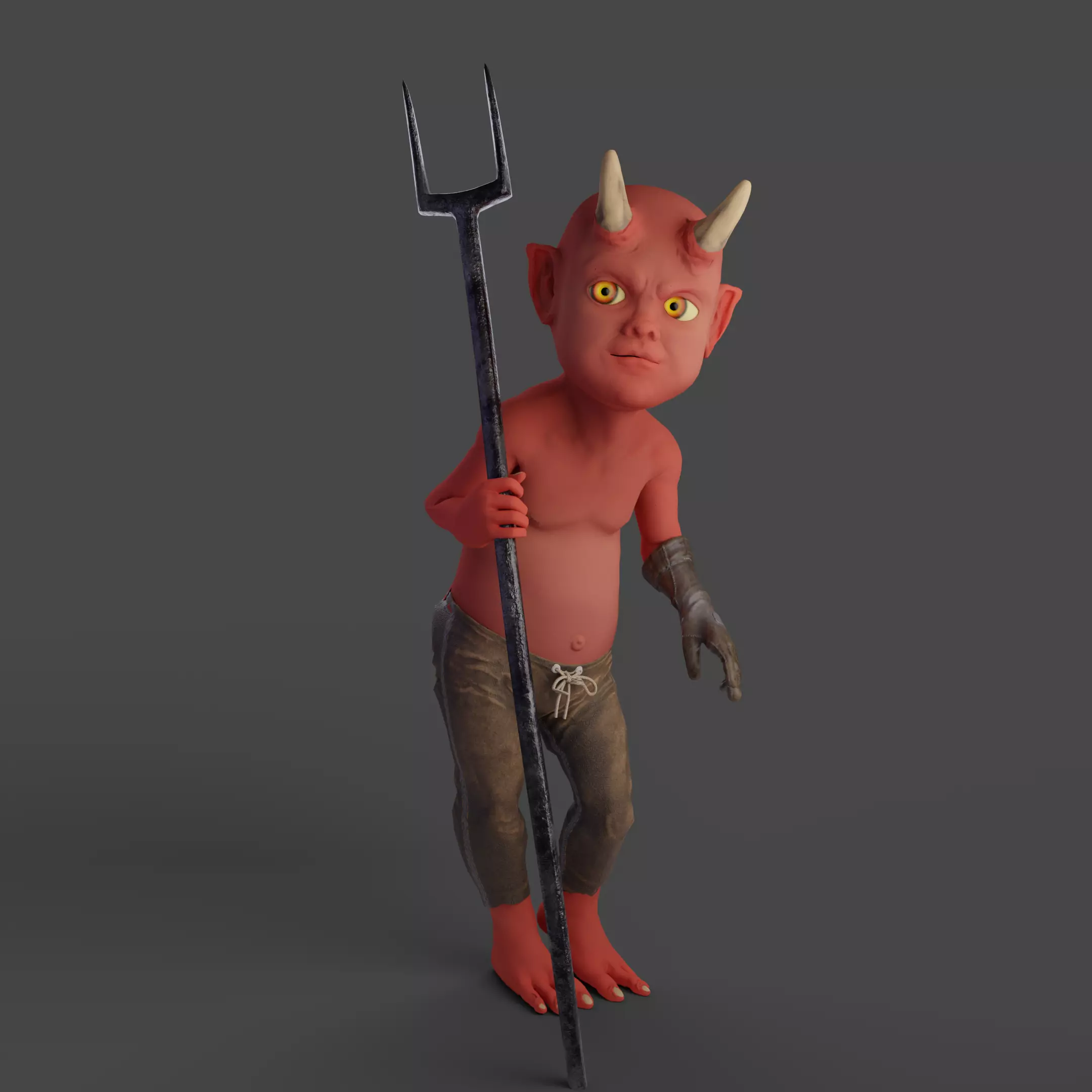 Imp for animation and videogames Low-poly 3D model_0