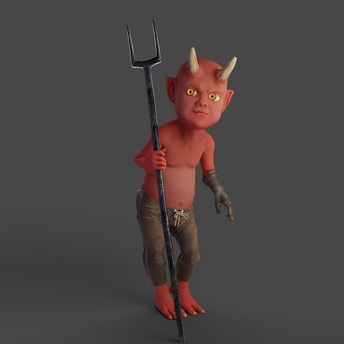Imp for animation and videogames Low-poly 3D model