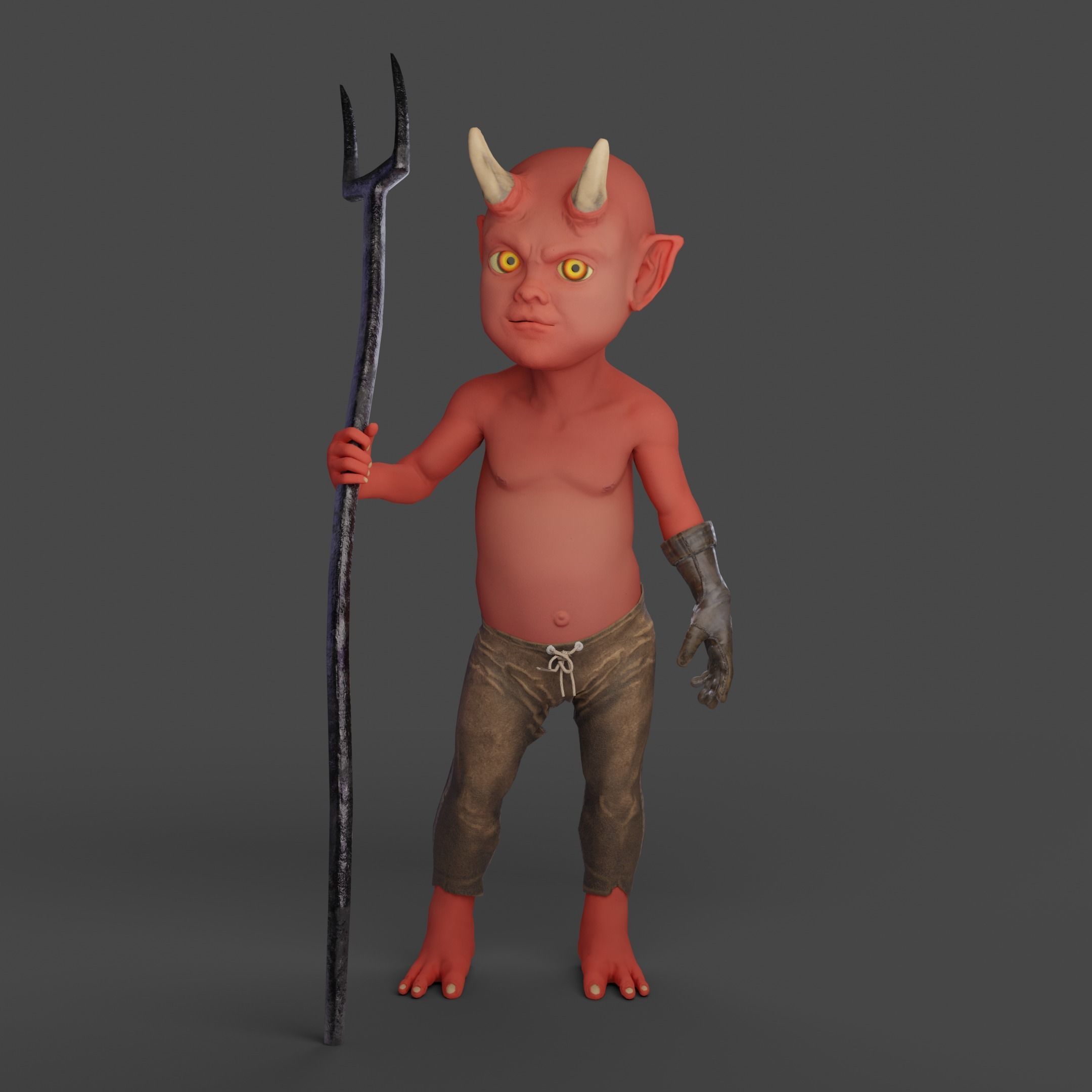 Imp for animation and videogames Low-poly 3D model_3