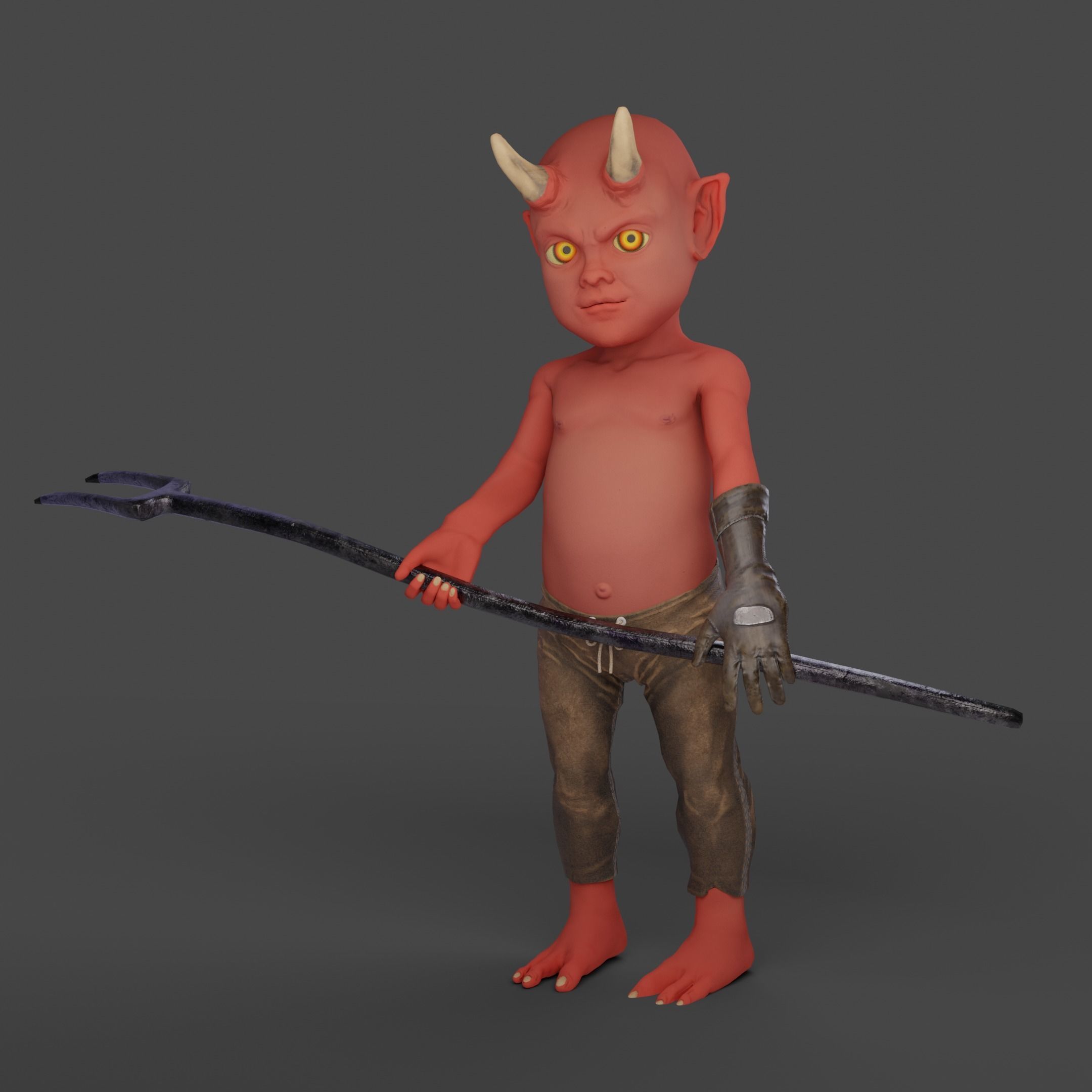 Imp for animation and videogames Low-poly 3D model_4
