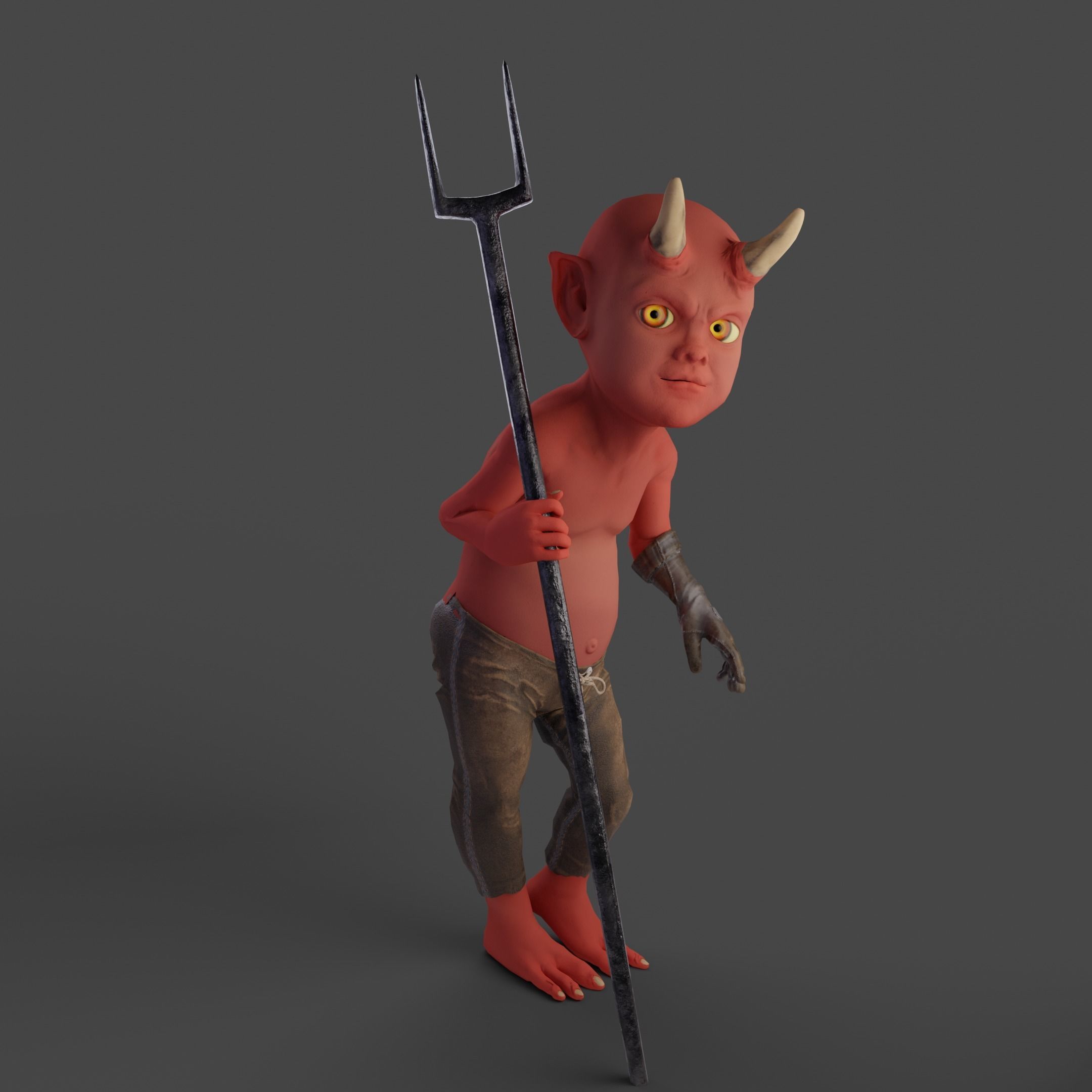 Imp for animation and videogames Low-poly 3D model_2