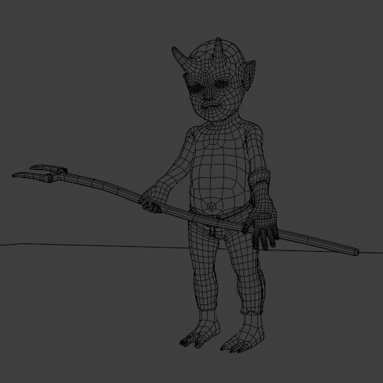 Imp for animation and videogames Low-poly 3D model_6