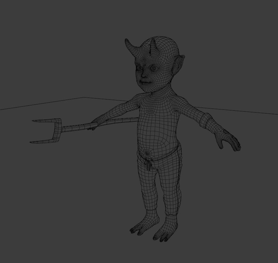 Imp for animation and videogames Low-poly 3D model_7
