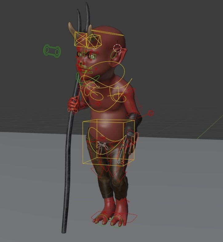 Imp for animation and videogames Low-poly 3D model_5