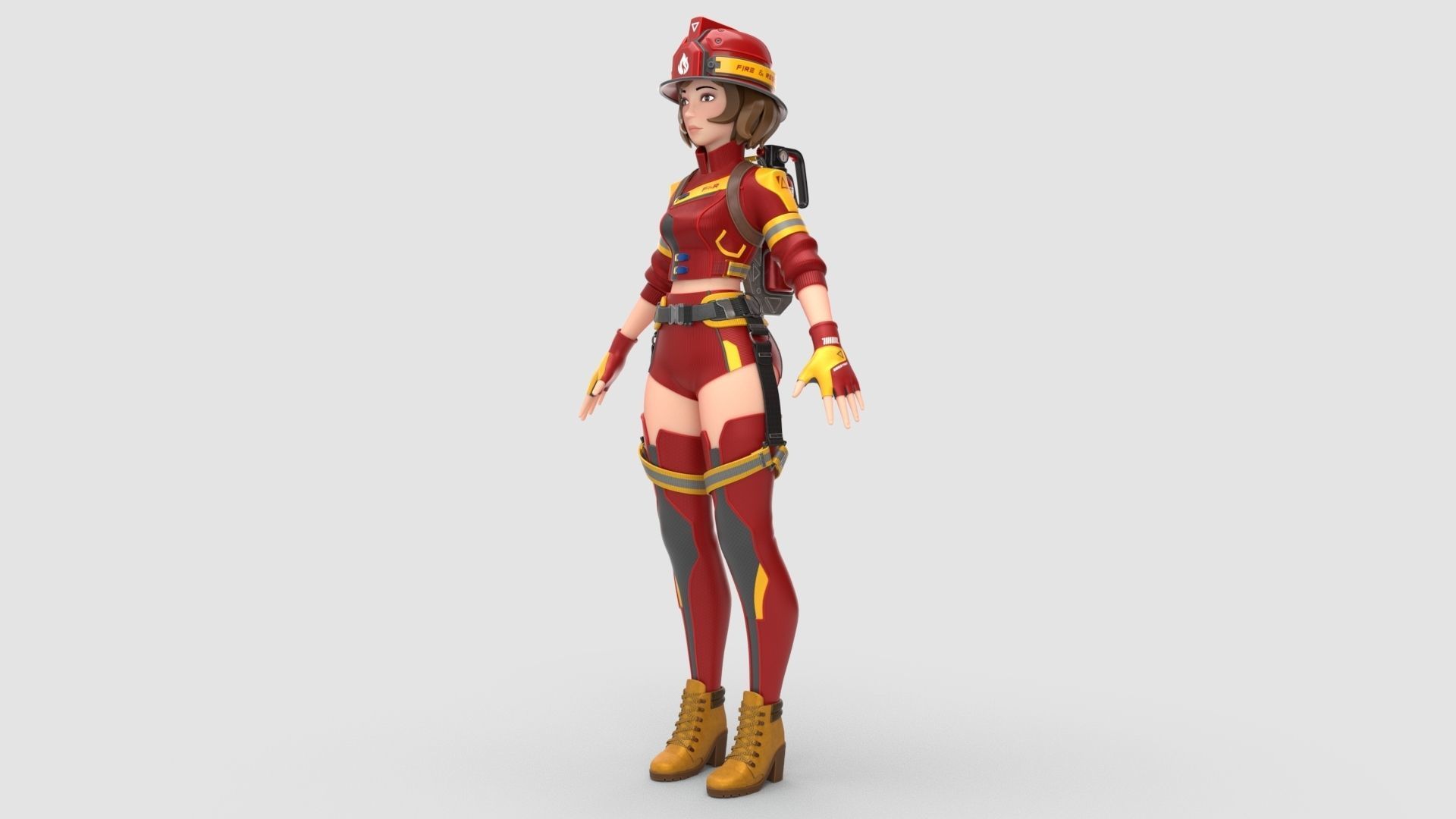 Firefighter Amelia 3D model_1