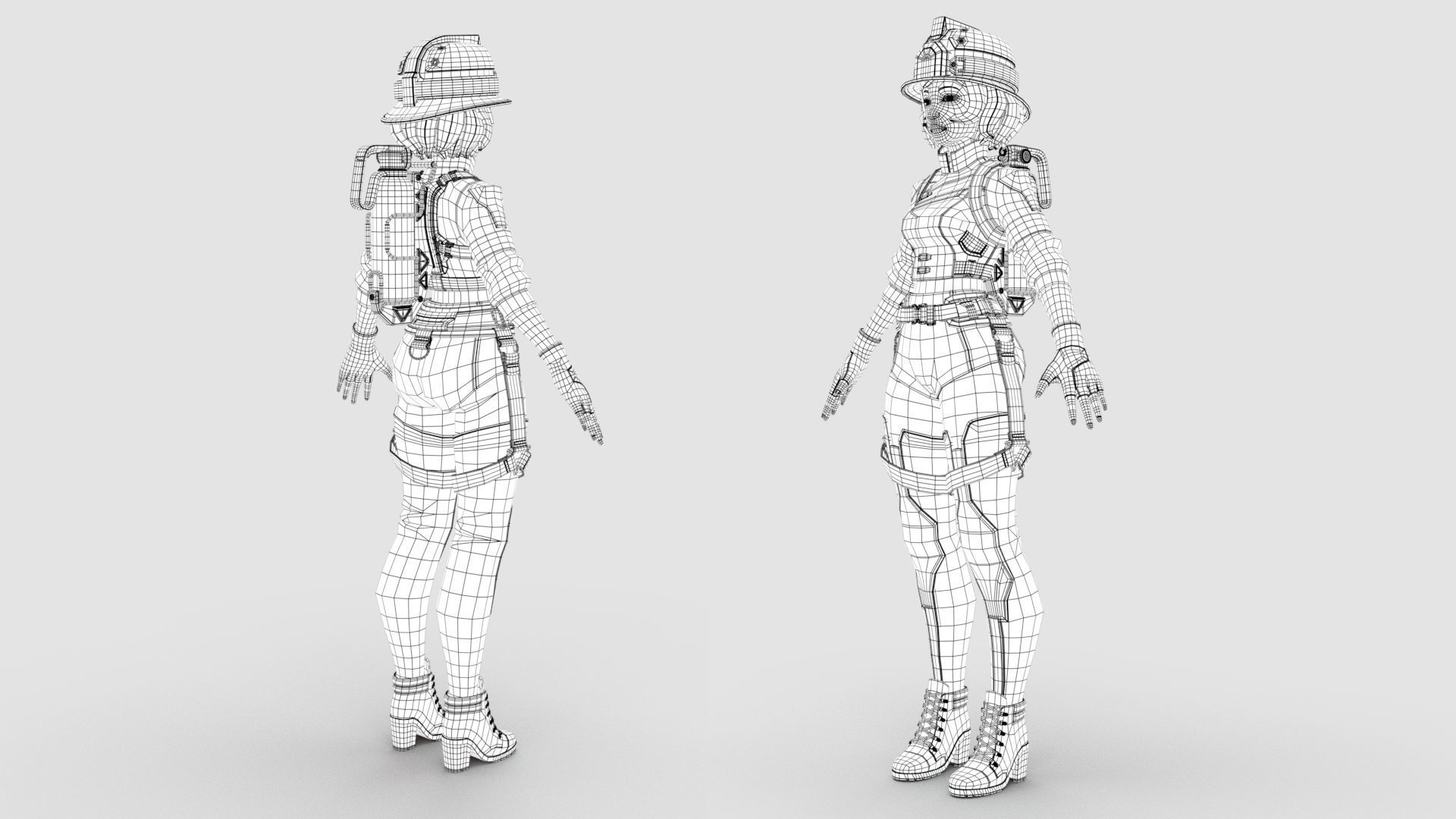 Firefighter Amelia 3D model_14