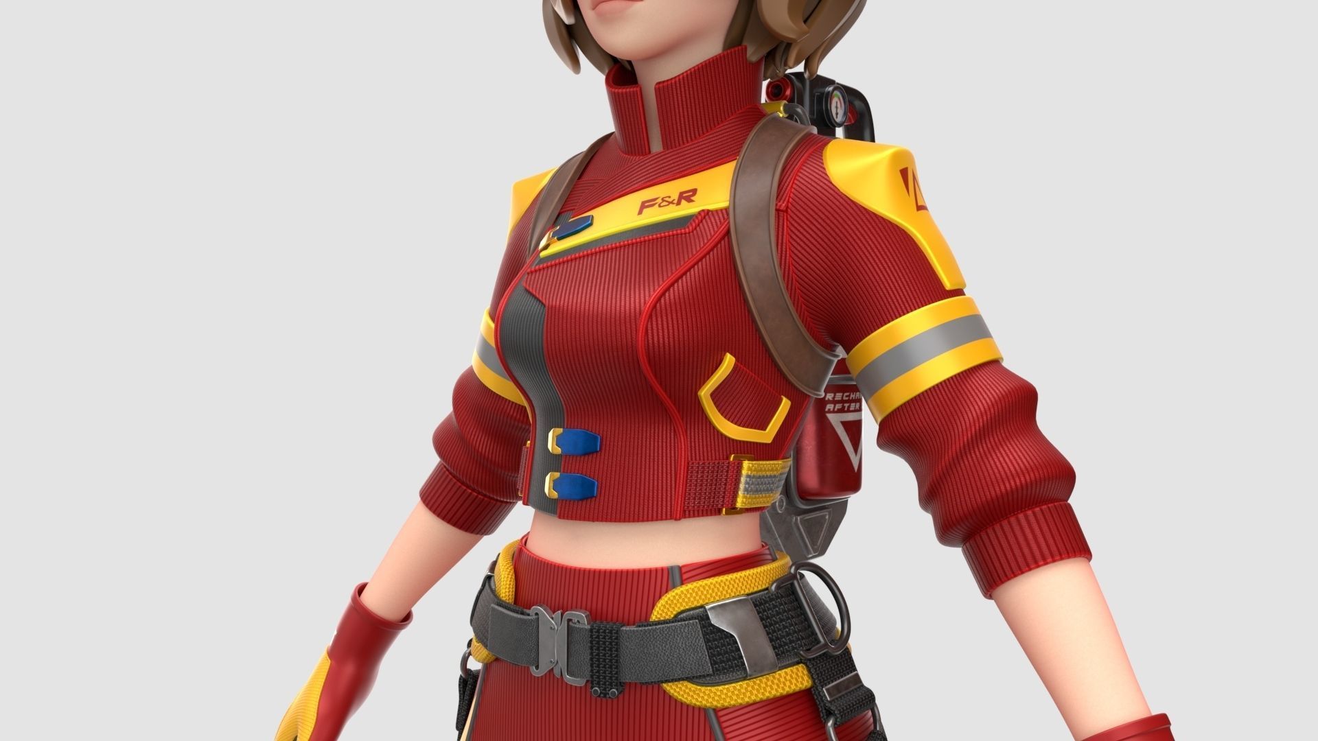 Firefighter Amelia 3D model_8