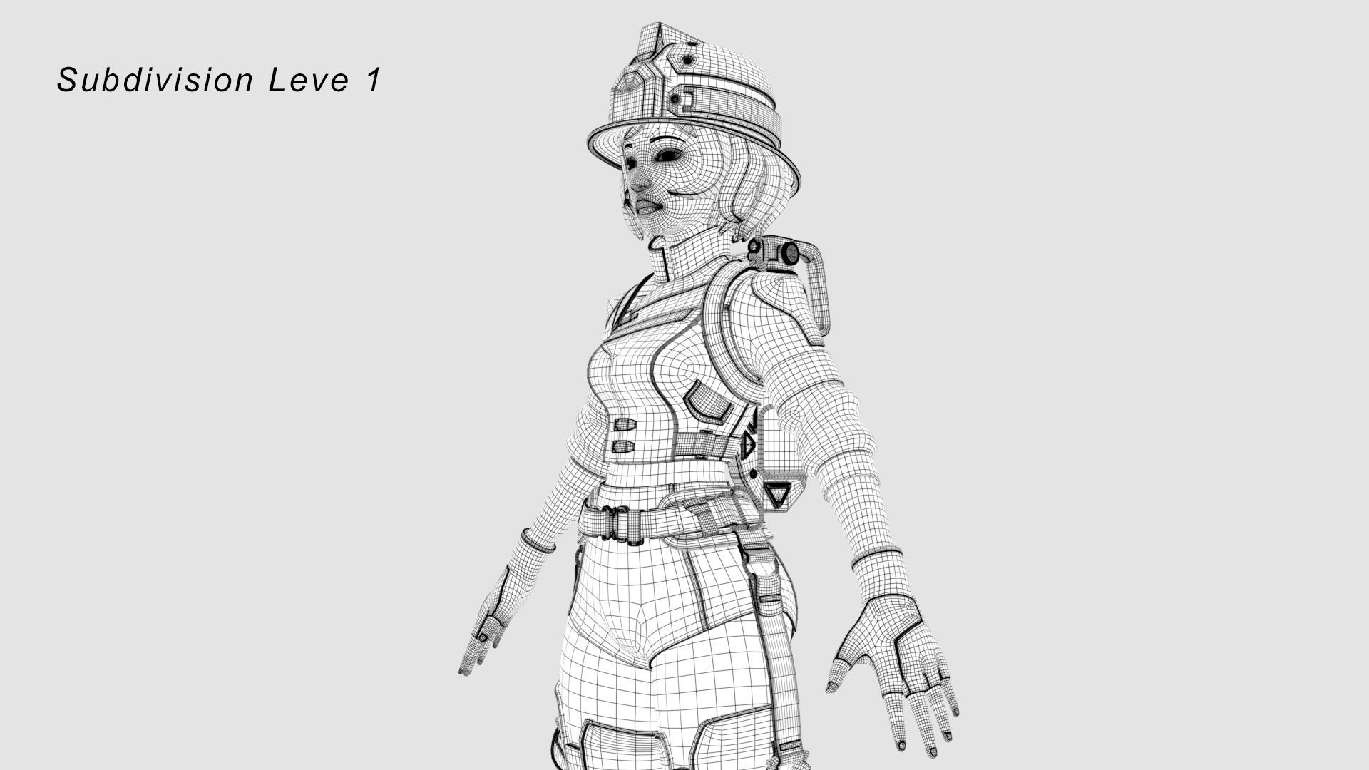 Firefighter Amelia 3D model_13