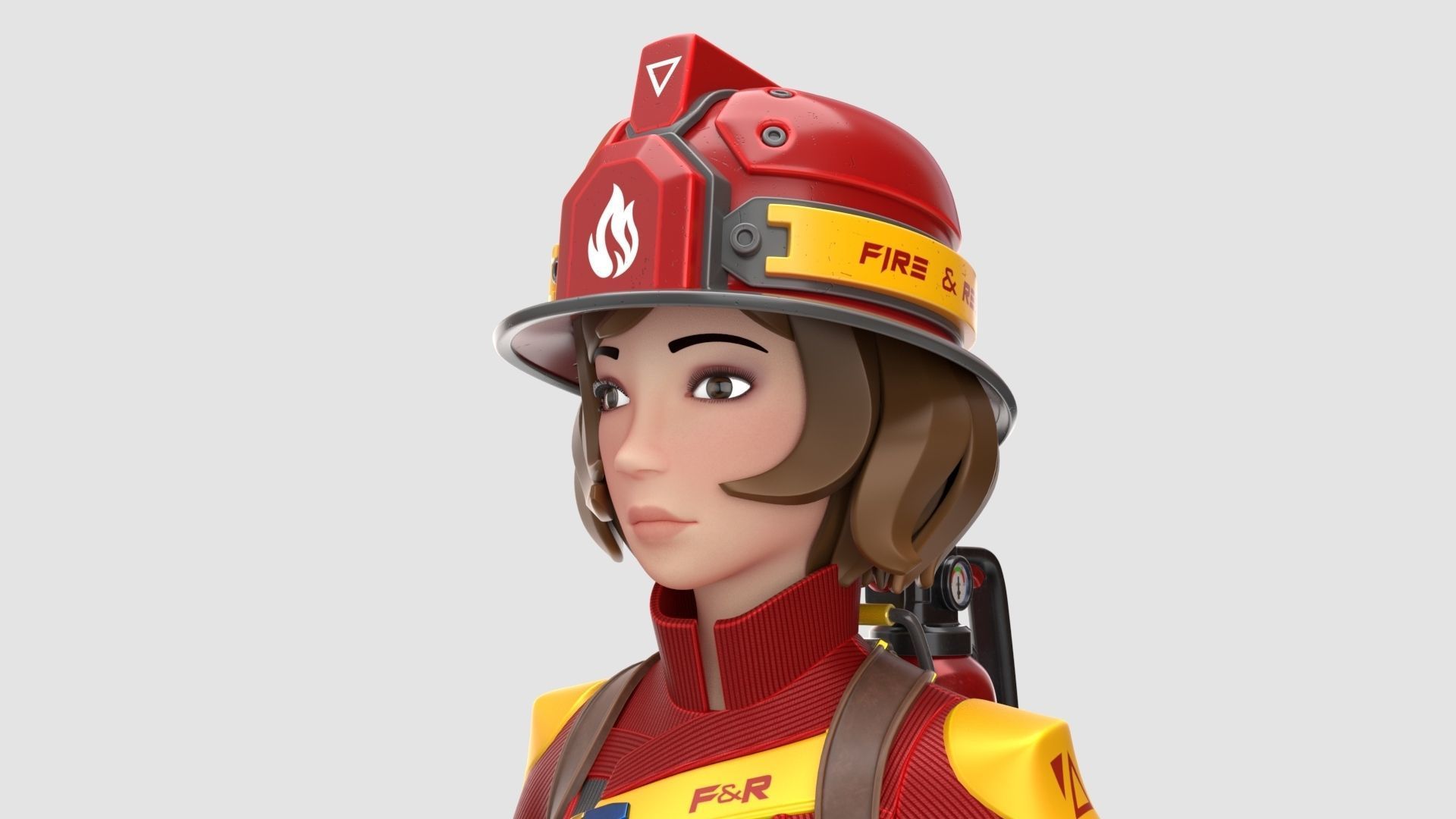 Firefighter Amelia 3D model_5