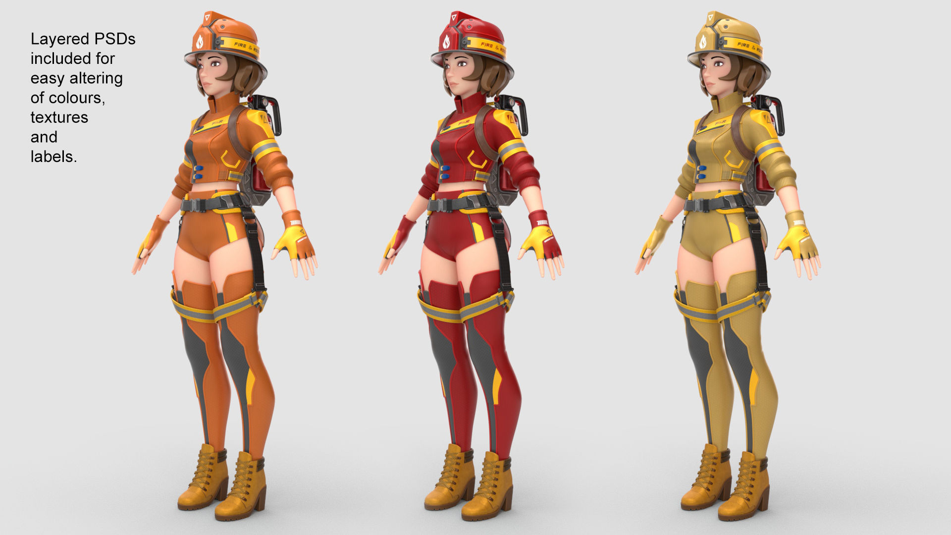 Firefighter Amelia 3D model_16