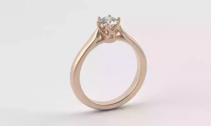 BASKET HEAD ENGAGEMENT RING 3D print rendering - OAC107 3D print model