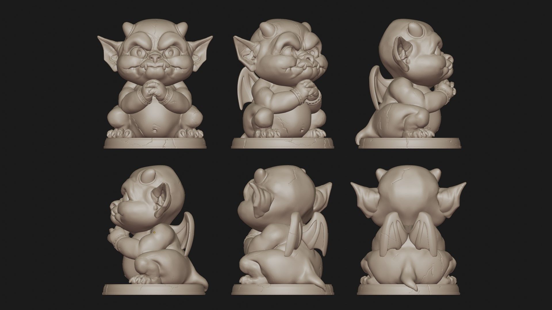 Baby gargoyle 3D print model_3